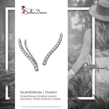 SilberDream Paar Ohrklemmen SilberDream weiß Ear Cuff Ohrringe (Ohrklemme), Damen Ohrklemme Ear Cuff 13 kleine Zirkonias 925 Sterling Silber, weiß