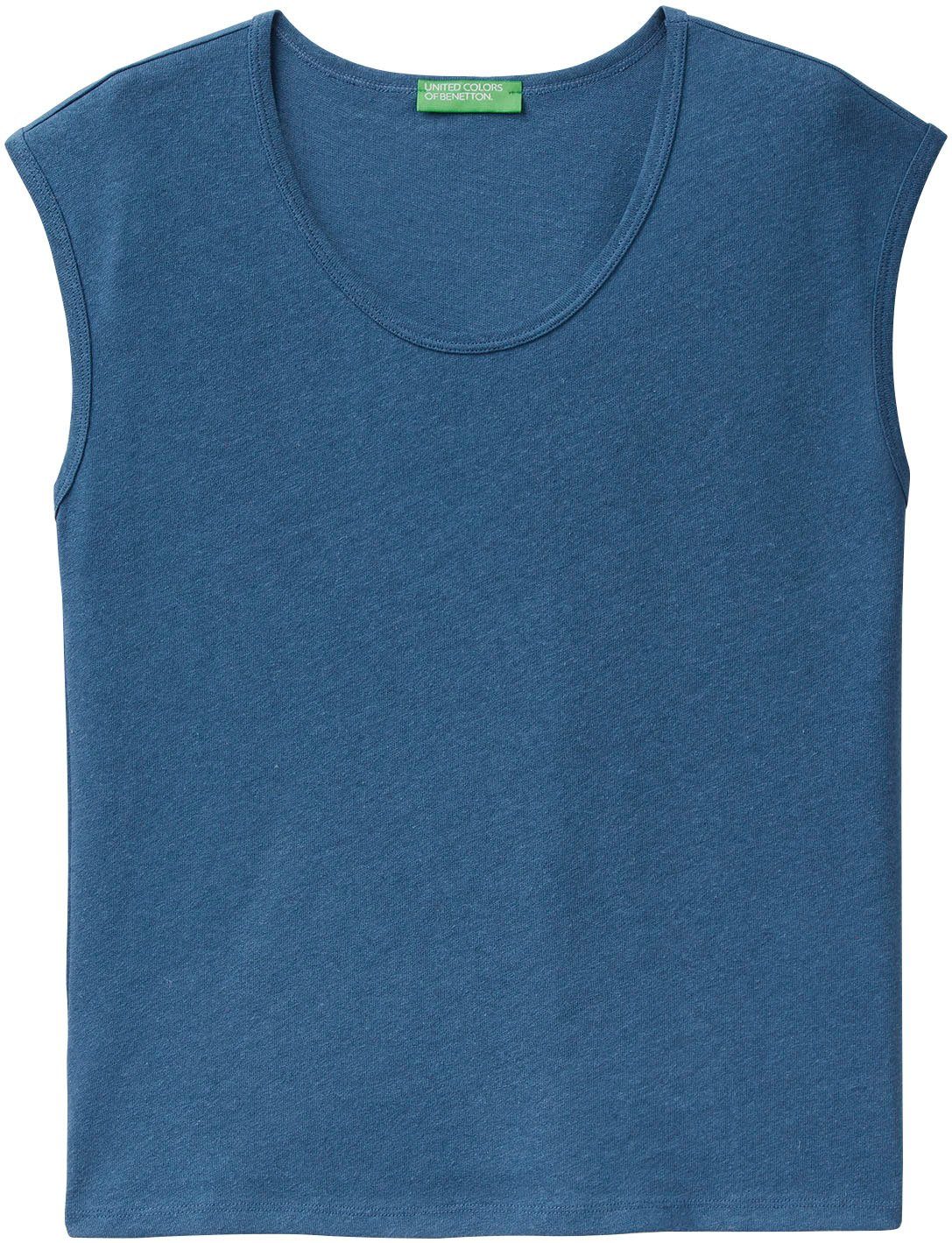 United Colors of Benetton T-Shirt mit blau Rundhalsausschnitt