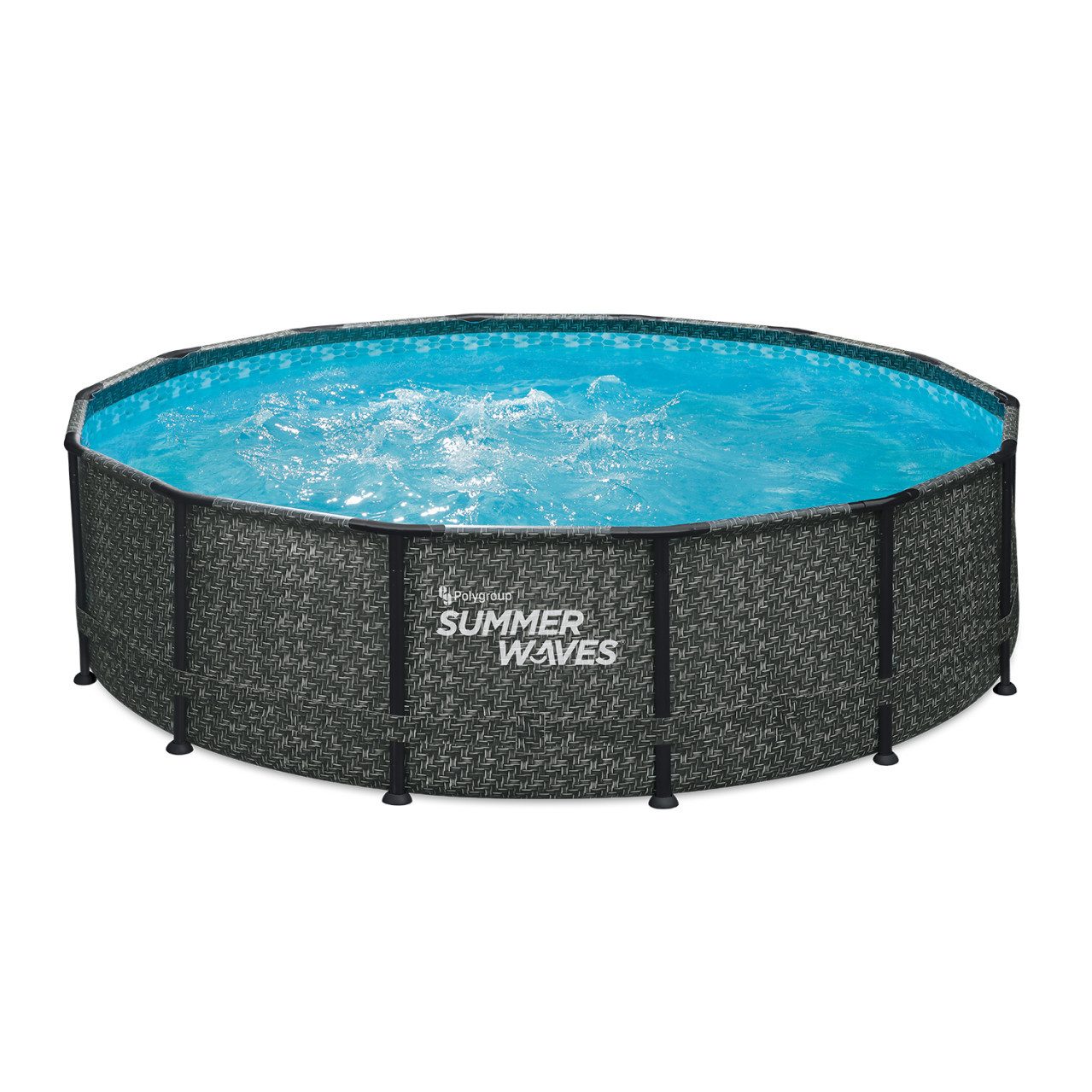 SUMMER WAVES Framepool Summer Waves Pool Frame Dark Herringbone Print