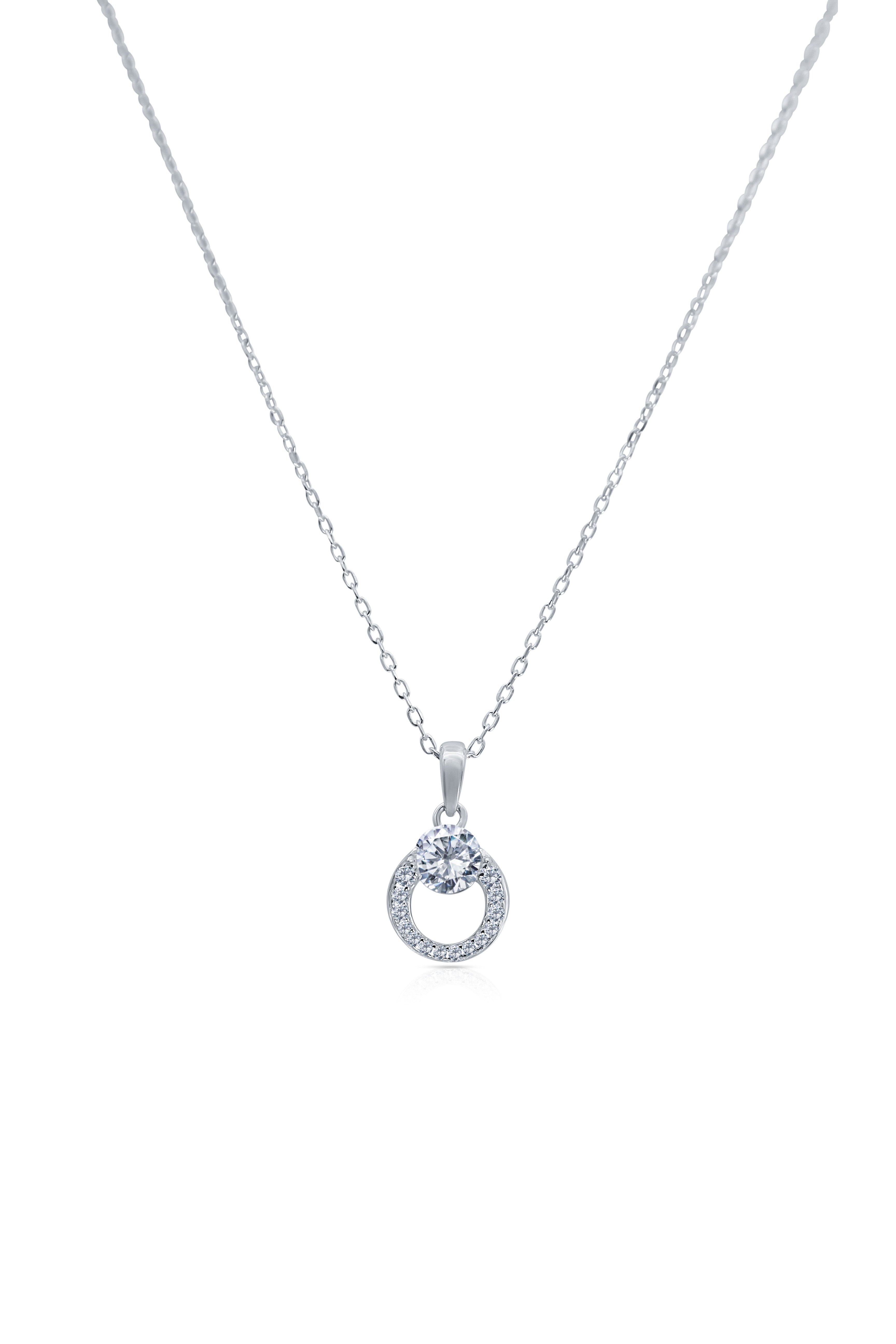 Eye Candy Collier ECJ-NL0290, 925er Sterling-Silber mit einem Anhänger und Zirkonia