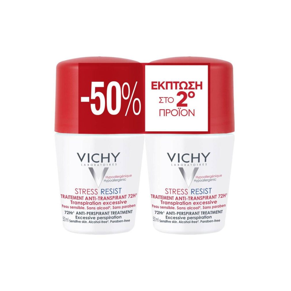 Vichy Deo-Spray Set Antitranspirant-Roll-Ons gegen übermäßiges Schwitzen 2 x