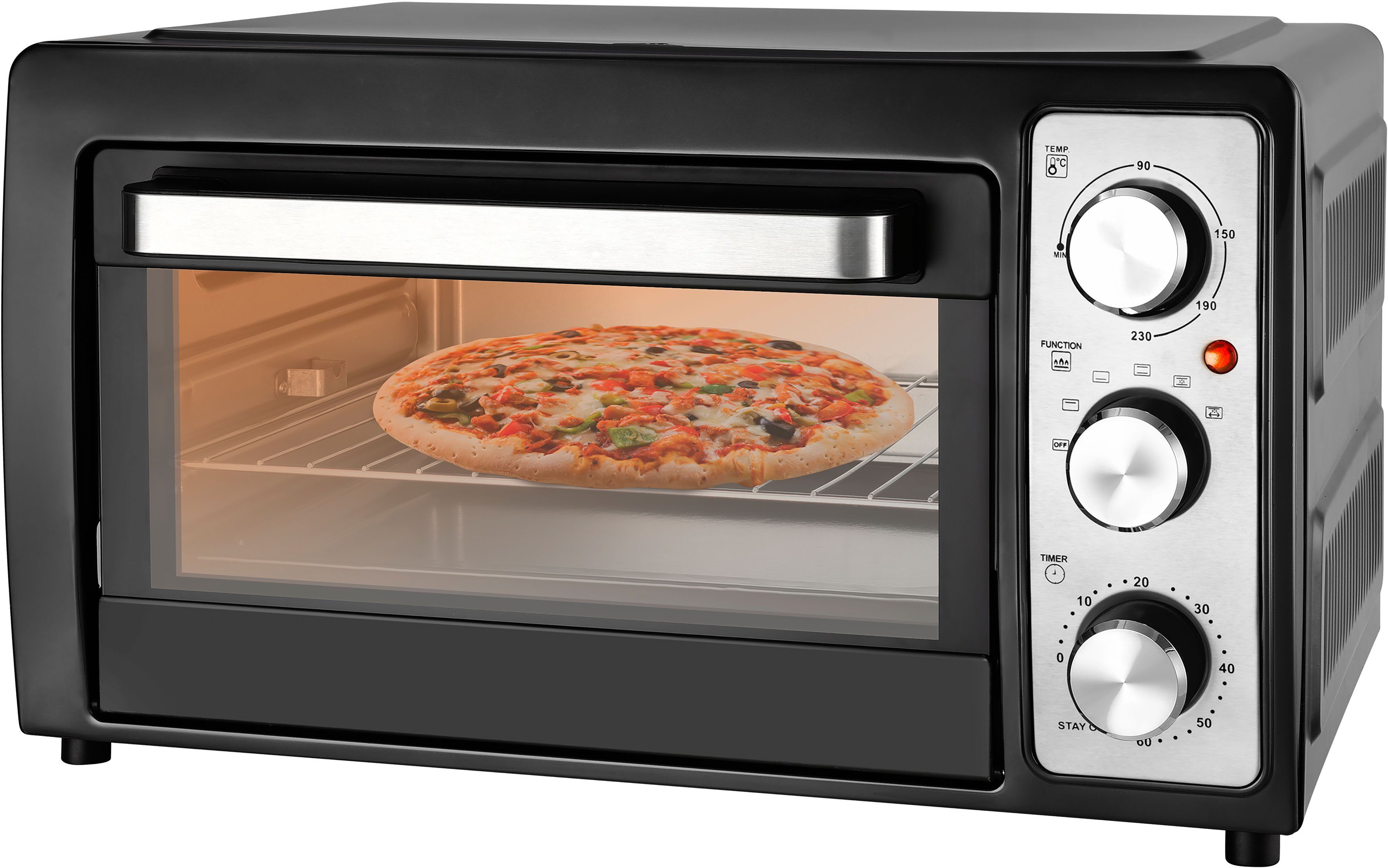 Image of Team Kalorik Minibackofen TKG OT 2031 SCHWARZ, Ober-/Unterhitze, Umluft, Grill, 28 l