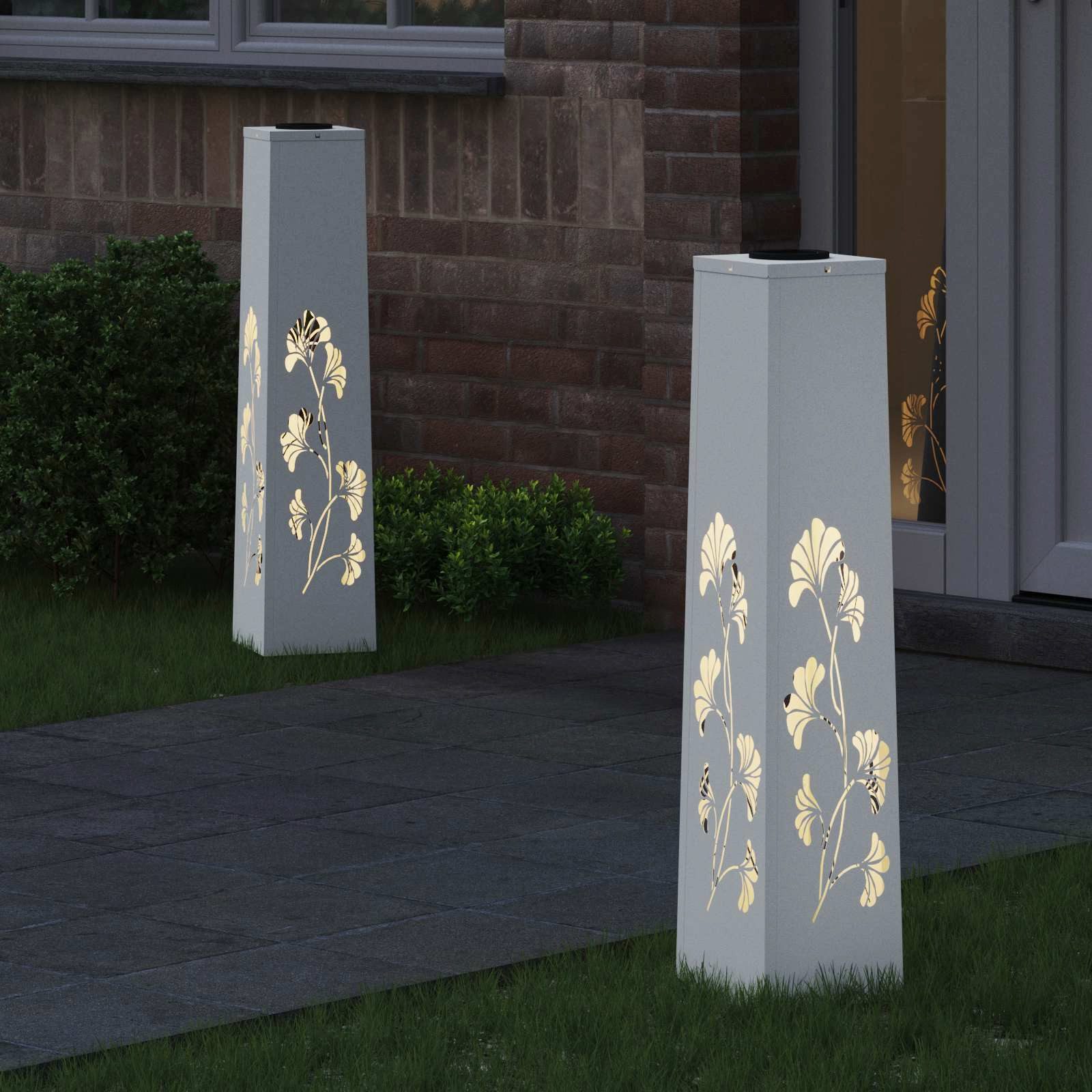 vidaXL Gartenleuchte 18 x 18 x 80 cm Gartenlampe Solarlampe LED-Gartenleuchte Wegelampe we