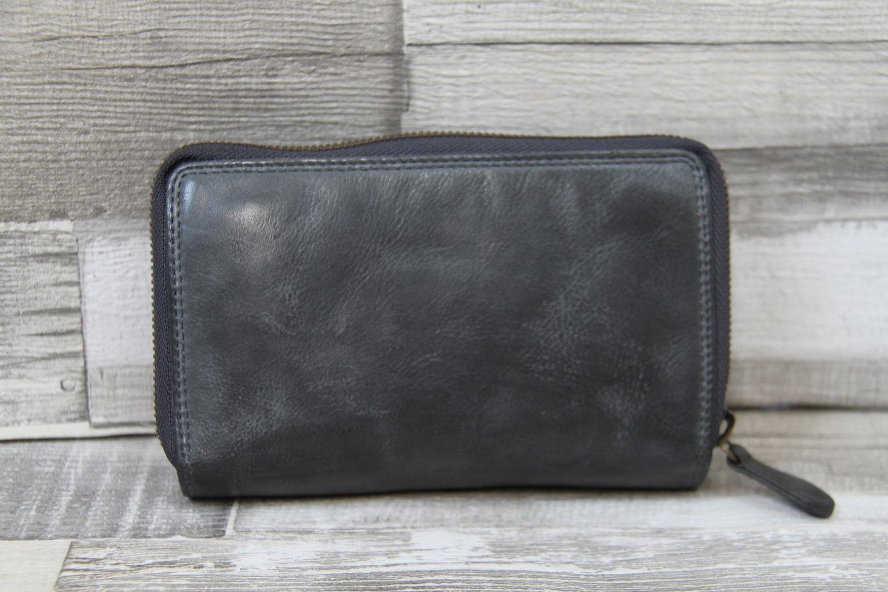 neu.haus Geldbörse griffige Lederbörse RV in edlem grau