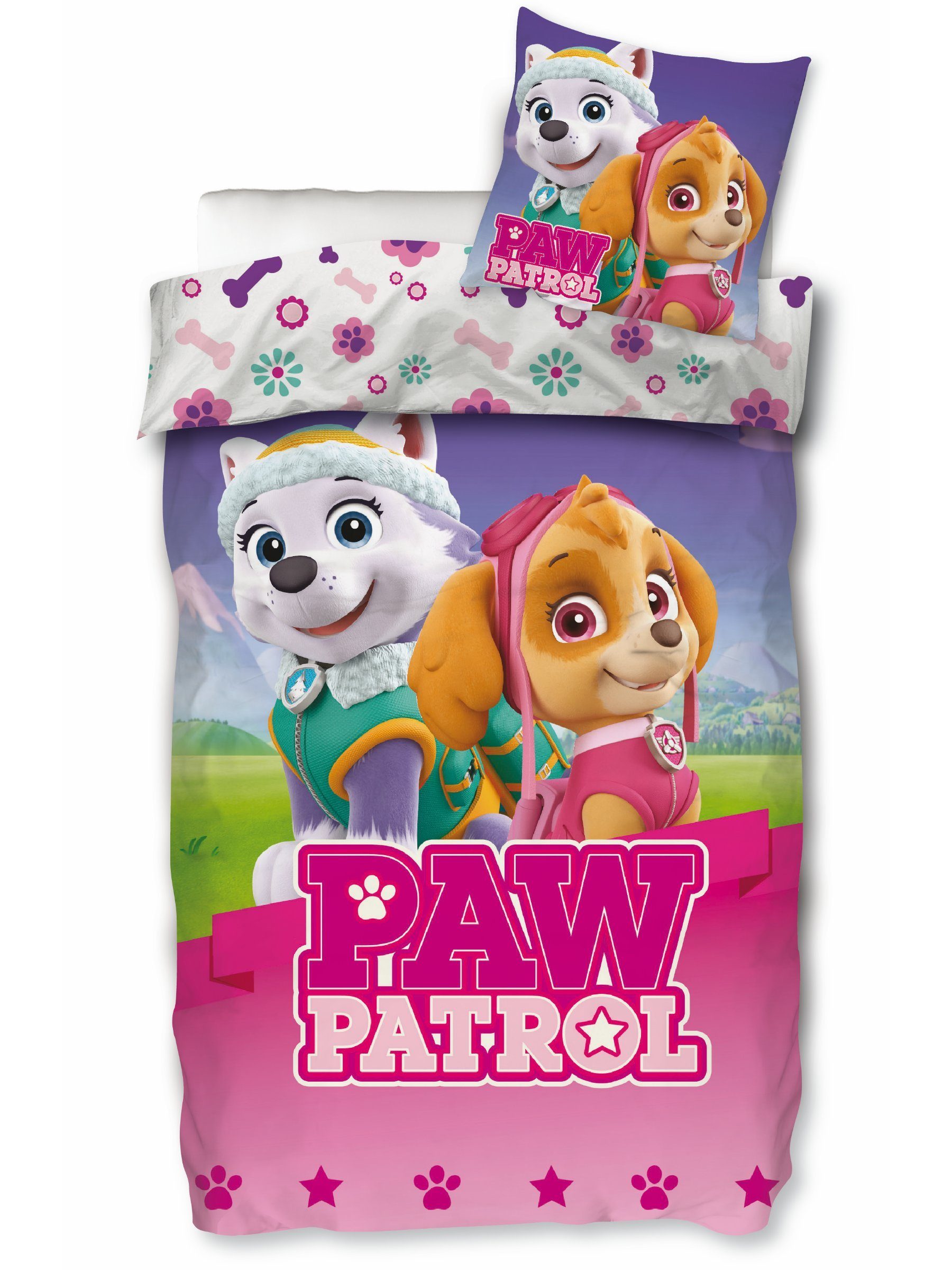 Jugendbettwäsche Paw Patrol Bettwäsche 135x200 80x80 Kissenbezug Kinderbettwäsche Junge, SkyBrands