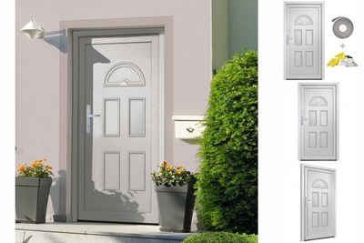 vidaXL Haustür Haustür Weiß 88x190 cm PVC Aluminium Haus Eingangstür Fronttür