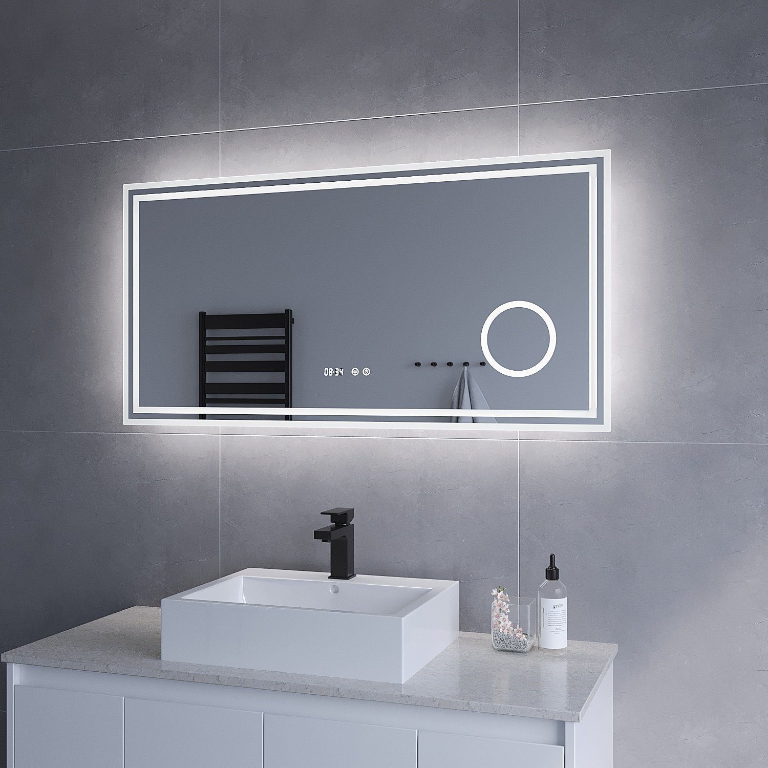 AQUALAVOS Badspiegel Badspiegel mit Kaltweißes Licht günstig online kaufen