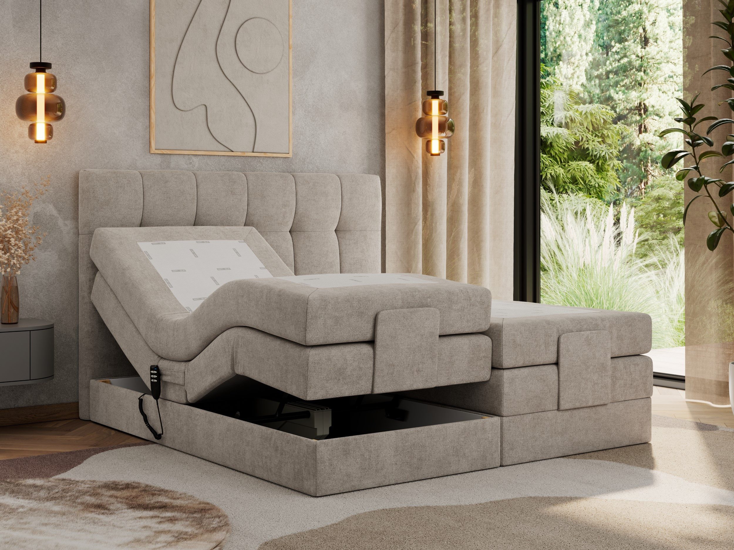 MKS MÖBEL Boxspringbett VITTORIA (Set, Packung, Elektrisches Bett, Kopfteil günstig online kaufen