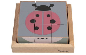 KINDSGUT Würfelpuzzle Holzwürfel-Puzzle Tiere, 9 Puzzleteile