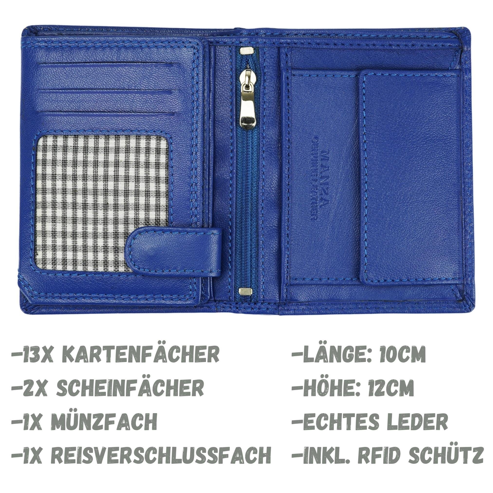 Manza Geldbörse Geldbeutel Herren Echtes Leder Portmonee Geldbörse inkl. RF günstig online kaufen