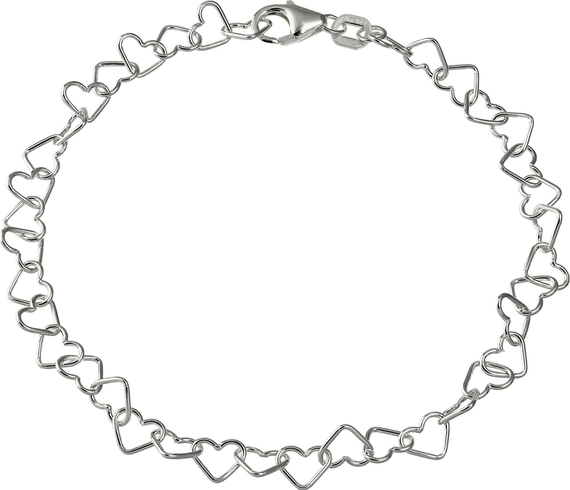SilberDream Silberarmband SilberDream Armschmuck 18cm silber (Armband), Damen Armband (Herzchen) ca. 18cm, 925 Sterling Silber, Farbe: silber