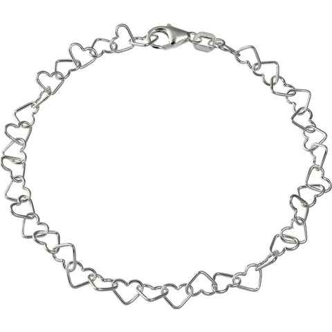 SilberDream Silberarmband SilberDream Armschmuck 18cm silber (Armband), Damen Armband (Herzchen) ca. 18cm, 925 Sterling Silber, Farbe: silber