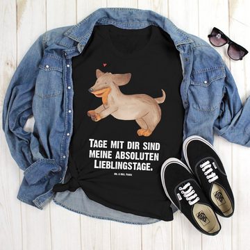 Mr. & Mrs. Panda T-Shirt Hund Dackel - Schwarz - Geschenk, Nachthemd, T-Shirt, Hundeliebe, Sch (1-tlg)