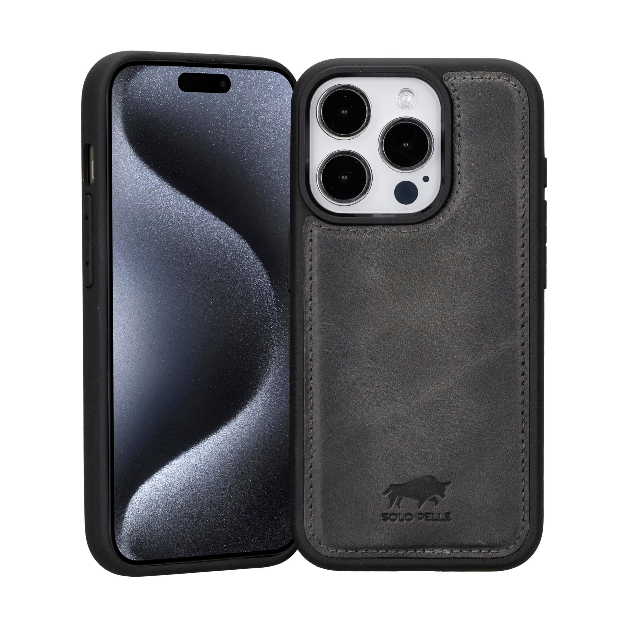 Solo Pelle Smartphonetasche Lederhülle für iPhone 15 Pro 6.1 Zoll Stanford Case Ledertasche