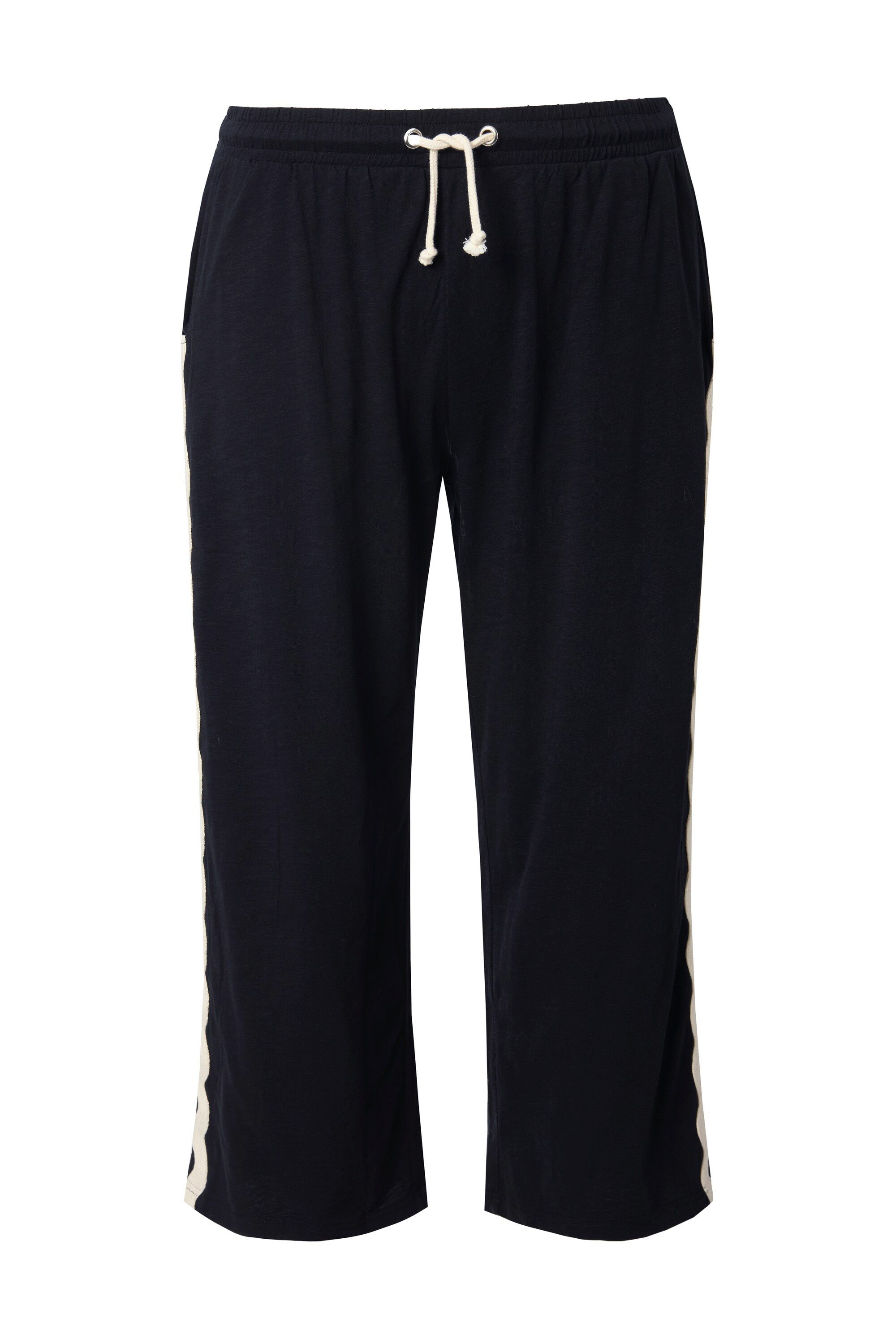 Ulla Popken Schlupfhose Jersey-Culotte Ziernähte weites Bein Elastikbund günstig online kaufen