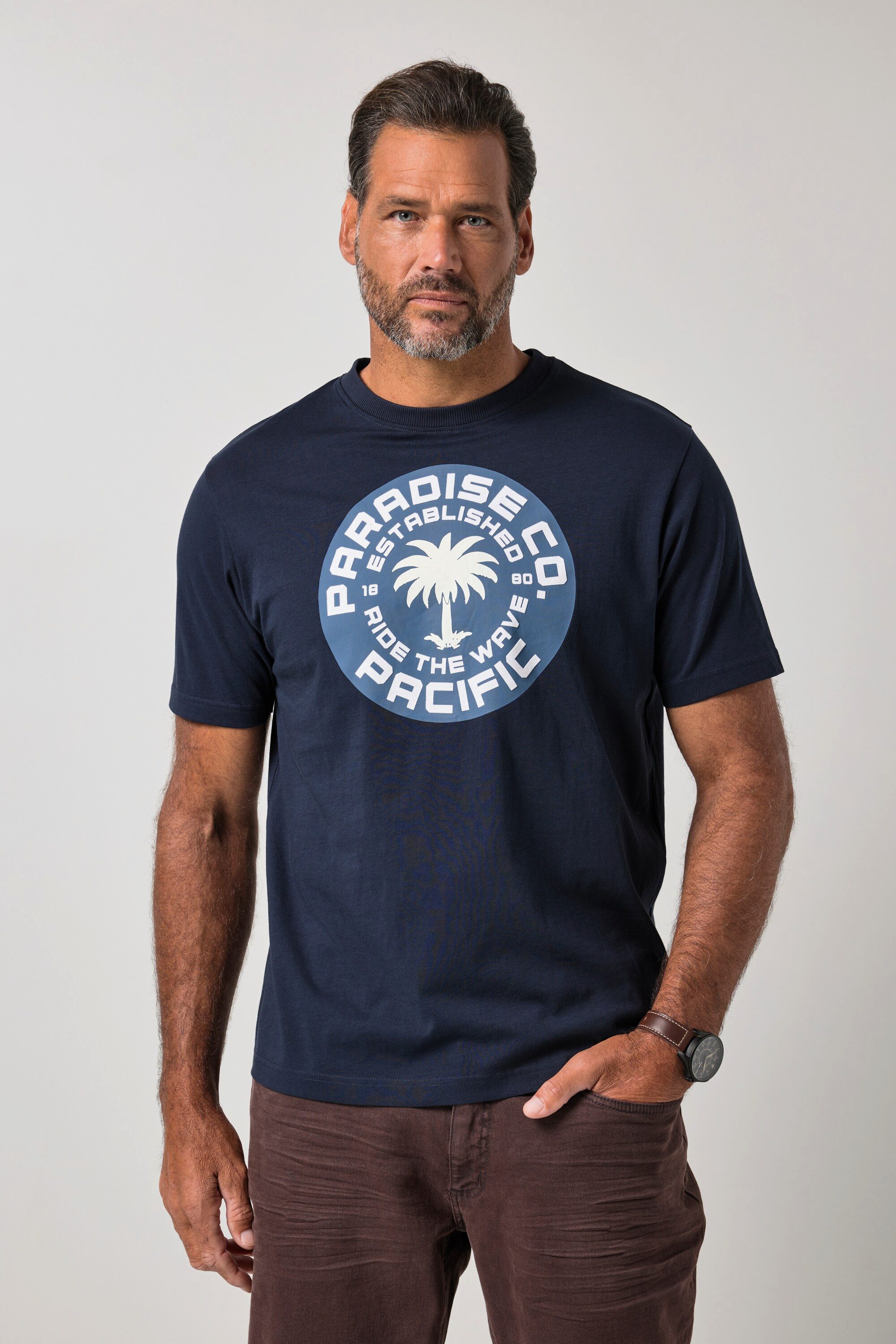 JP1880 T-Shirt T-Shirt Halbarm Brustprint bis 8 XL