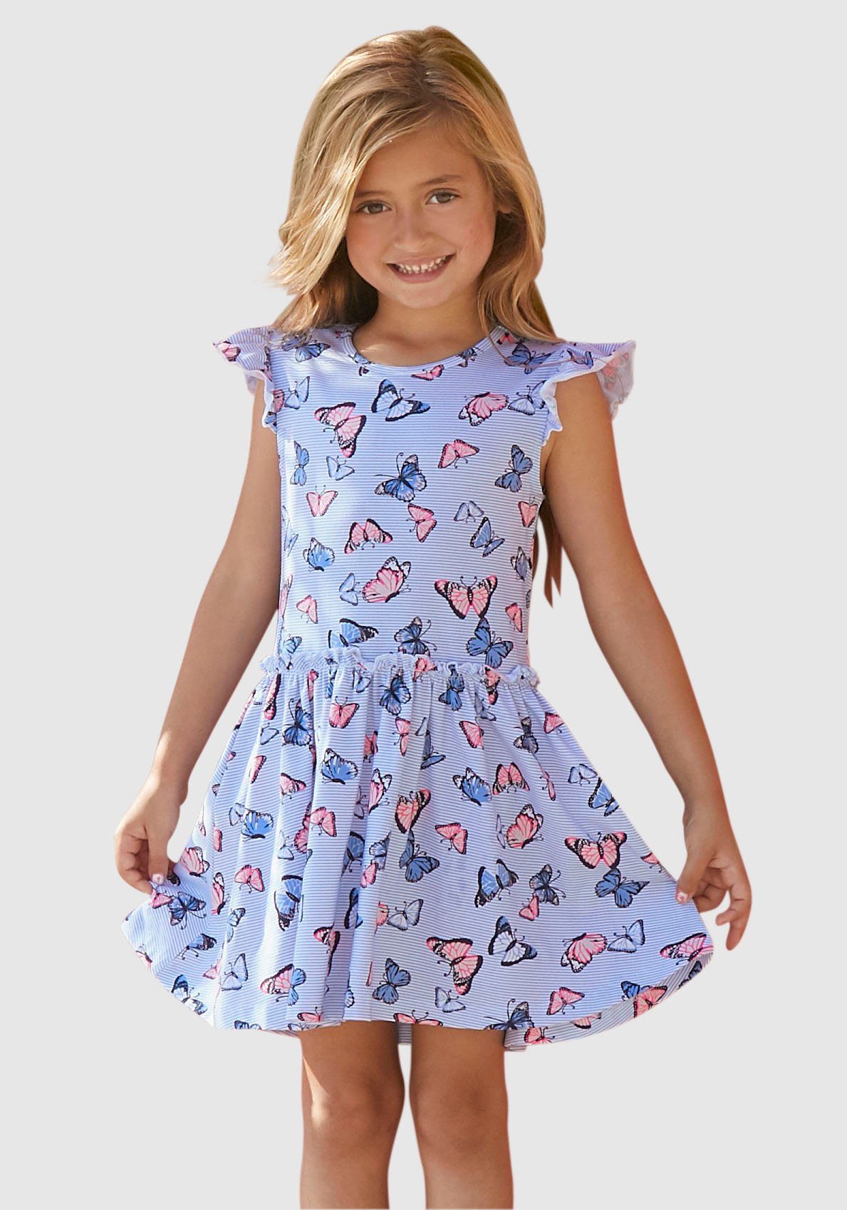 KIDSWORLD Jerseykleid für kleine Mädchen sommerliche Anlässe und Partys, kniefreie Länge, modische Note