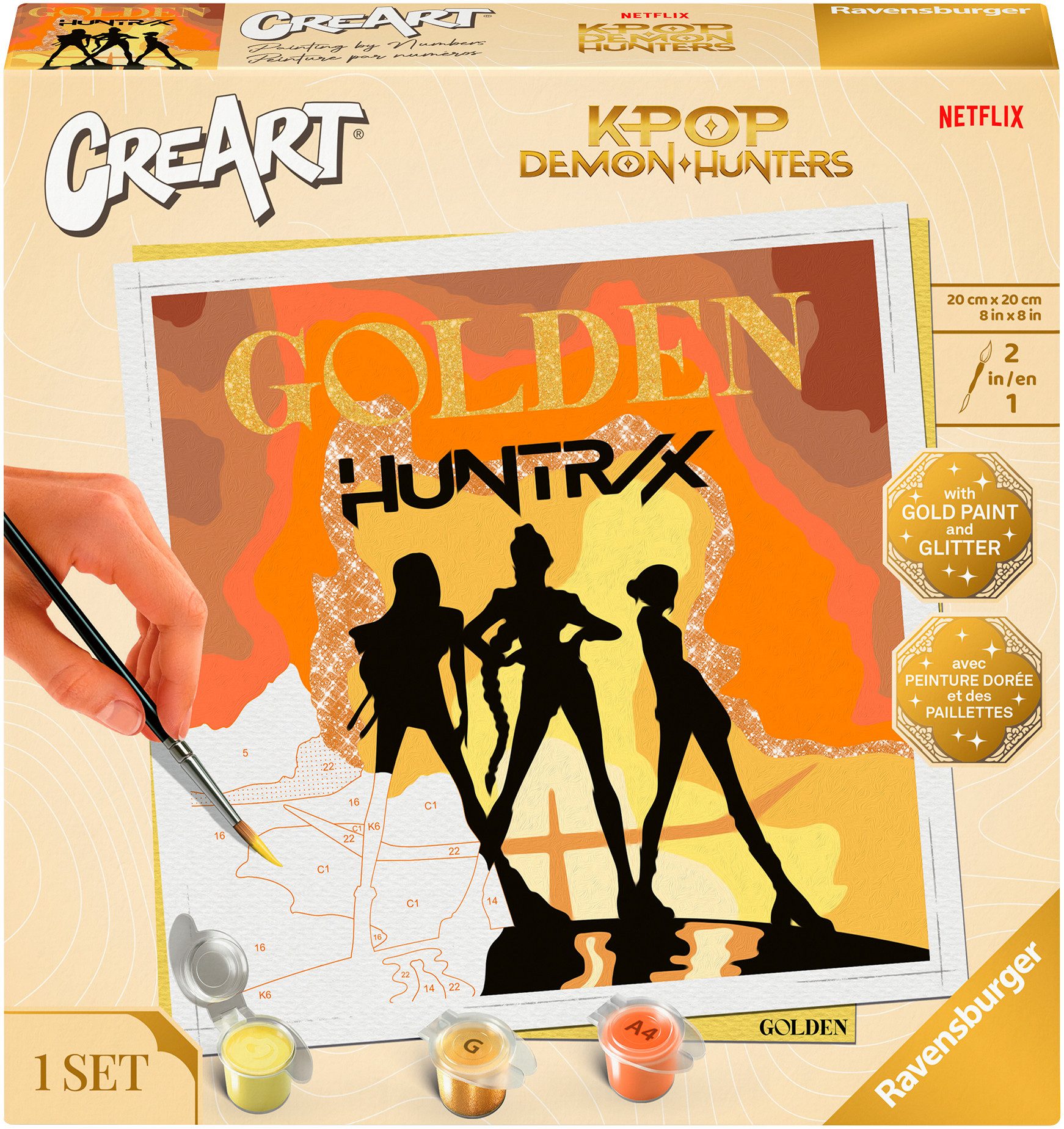 Ravensburger Malen nach Zahlen CreArt, Adults Trend, Special Edition Golden KPop Demon Hunters, Made in Europe