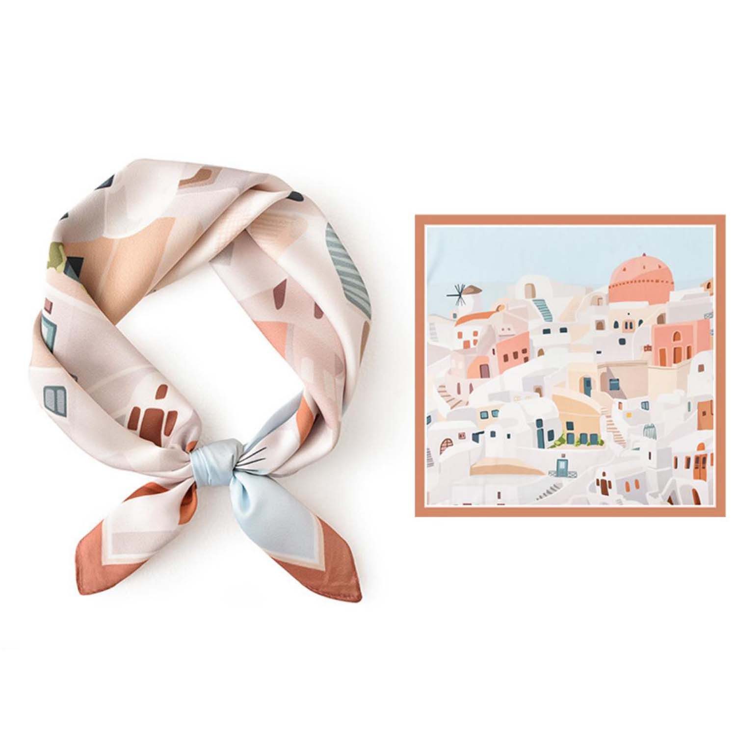 Zaewry Seidentuch Stirnband Quadratischer Haar-Bandanas-Schal für Damen