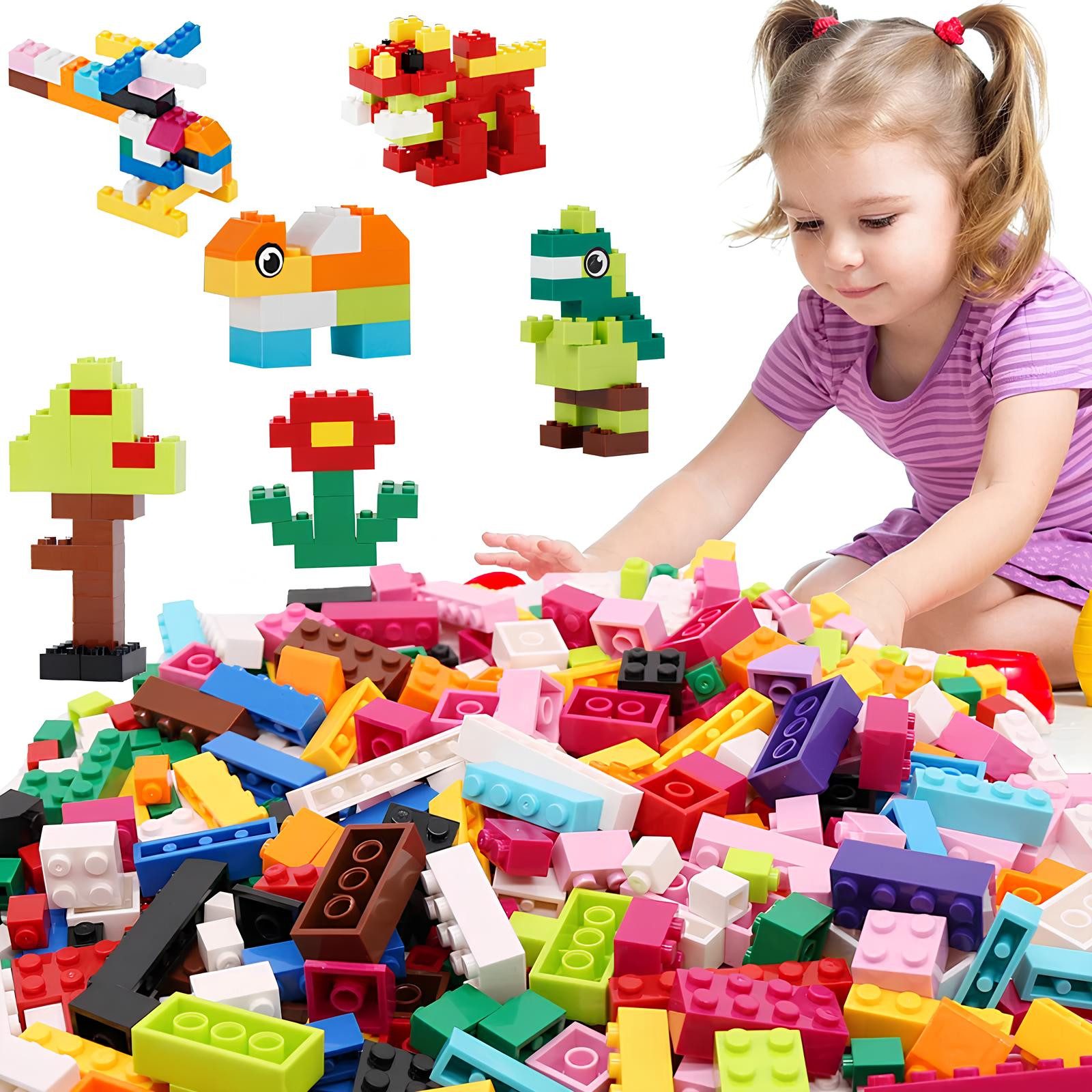 Athlix 1.000 Stück Bausteine Set Klemmbausteine kompatibel mit Lego Spielbausteine, DIY Kreative Bausteine, ABS, EN71 Zertifiziert