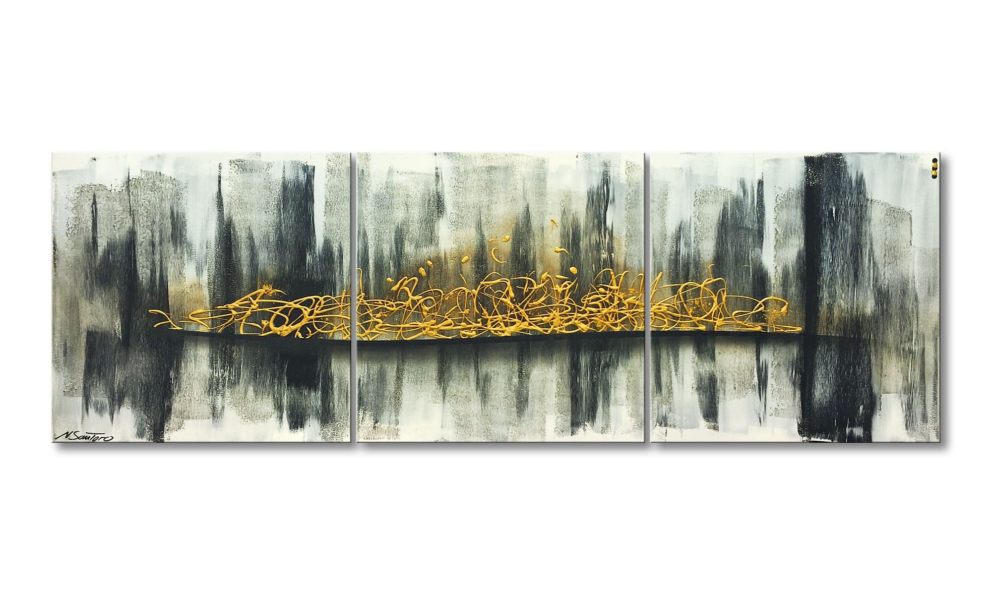XXL-Wandbild Vivid Gold 210 x 70 cm