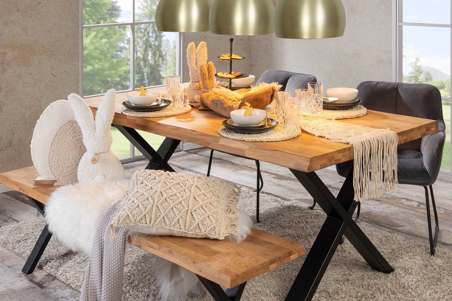 Platzset Tisch-Set RIKE, Beige, Ø 38 günstig online kaufen
