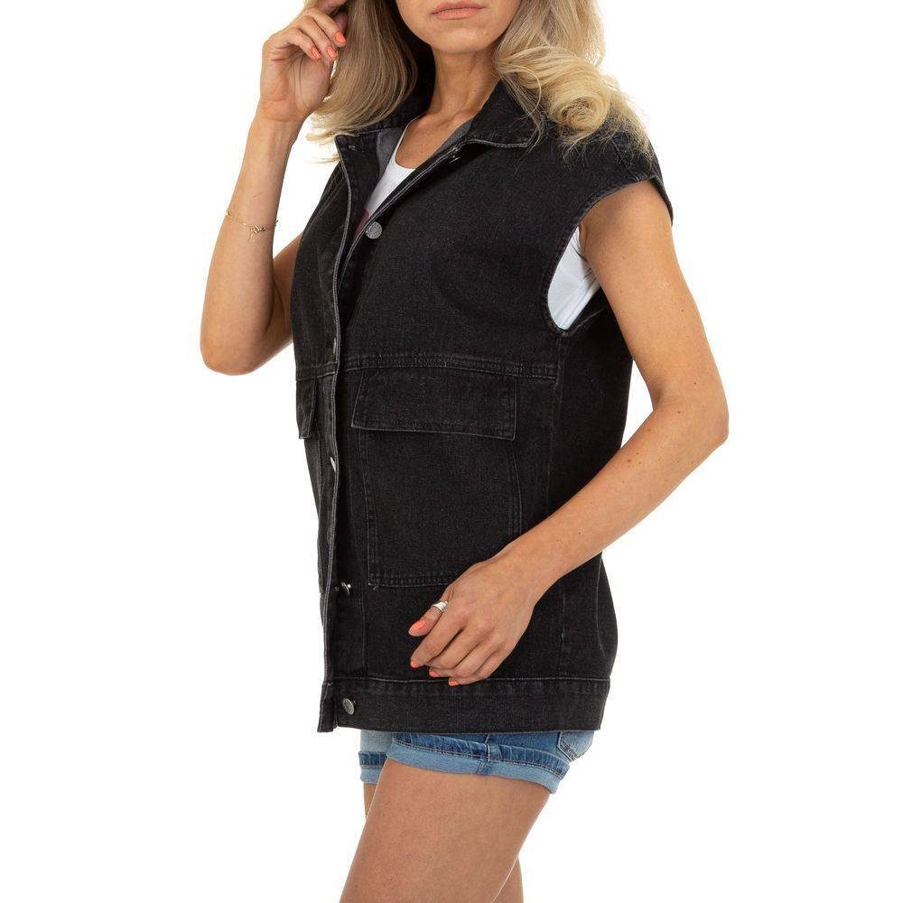Ital-Design Jeansjacke Damen Freizeit Wickel Jeansstoff Jeansjacke in Schwa günstig online kaufen