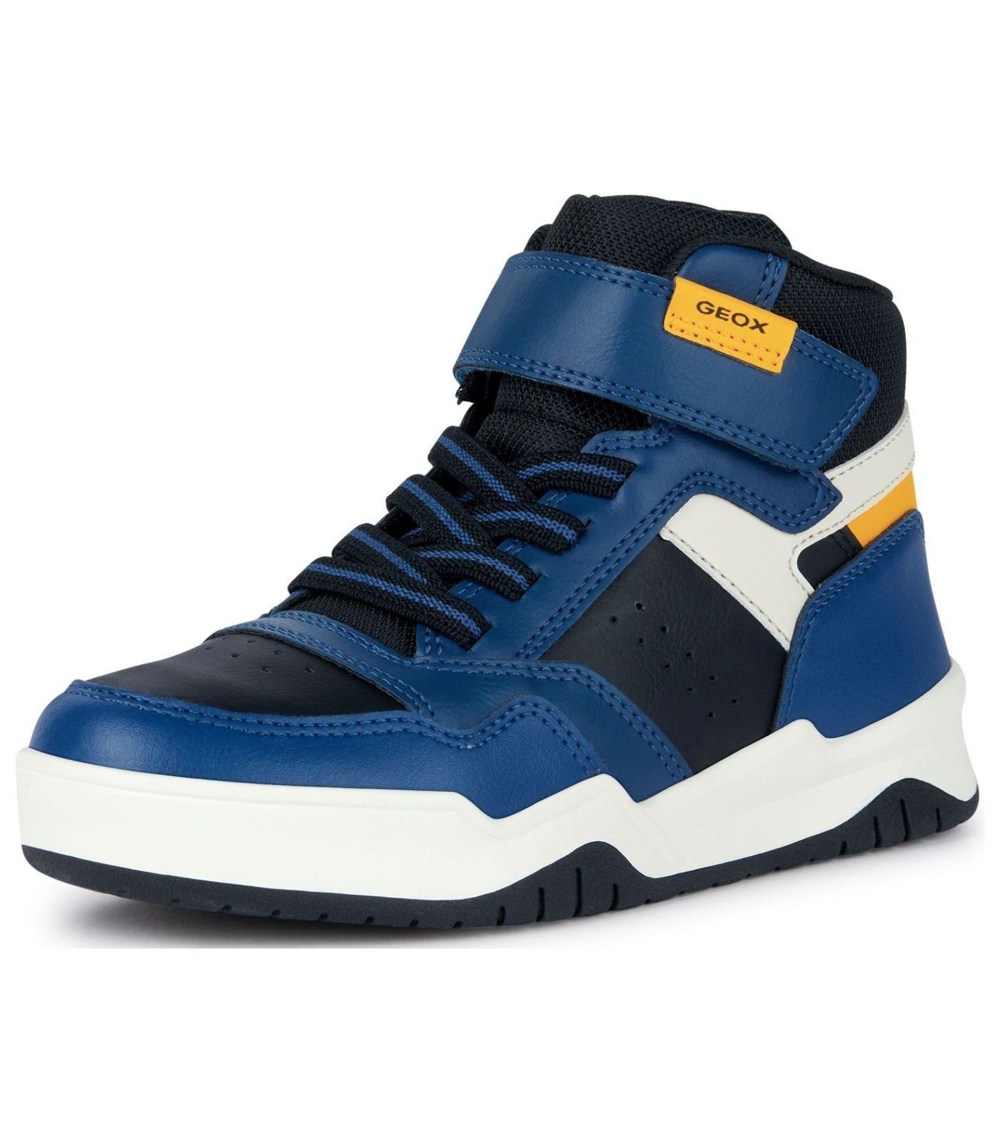 Geox Sneaker Lederimitat/Textil Sneaker Blau Gelb