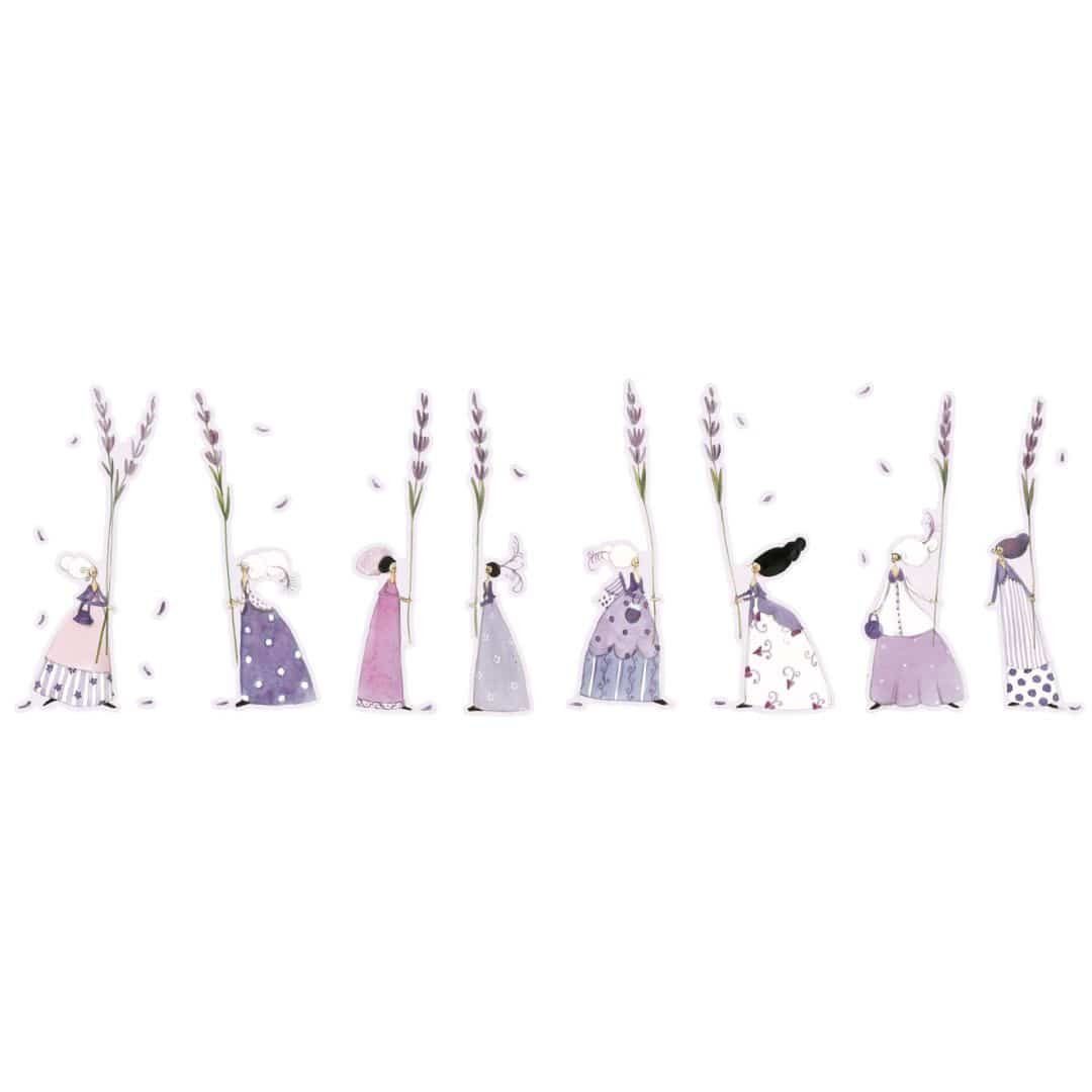 K&L Wall Art Wandtattoo Wandtattoo Kunstdruck Leffler Landhaus Lila Küche Lavendel Frauen, Wandbild selbstklebend, entfernbar