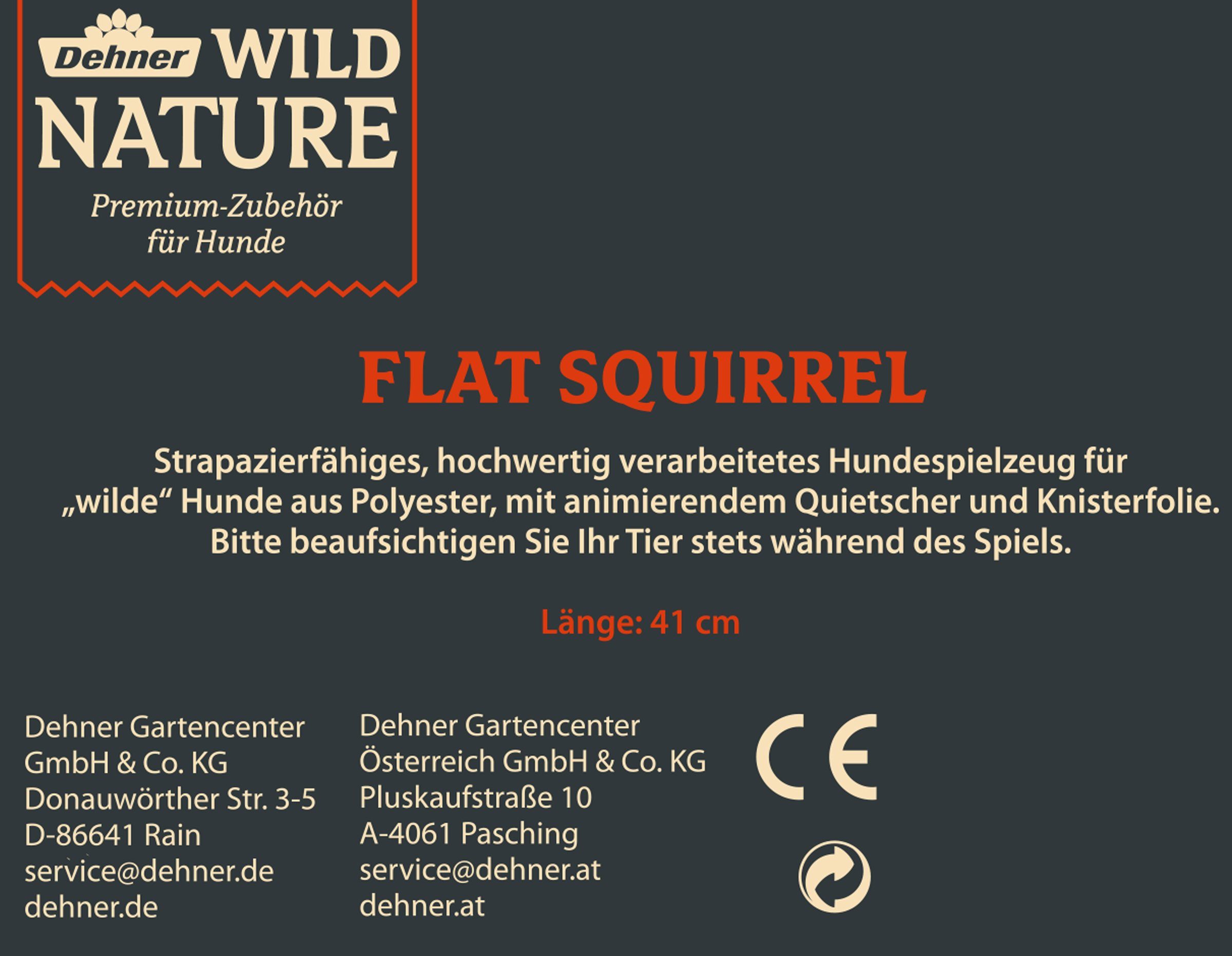 Dehner Tier-Beschäftigungsspielzeug Flat Squirrel, mit Quietscher, Länge 45 cm, braun, Polyester