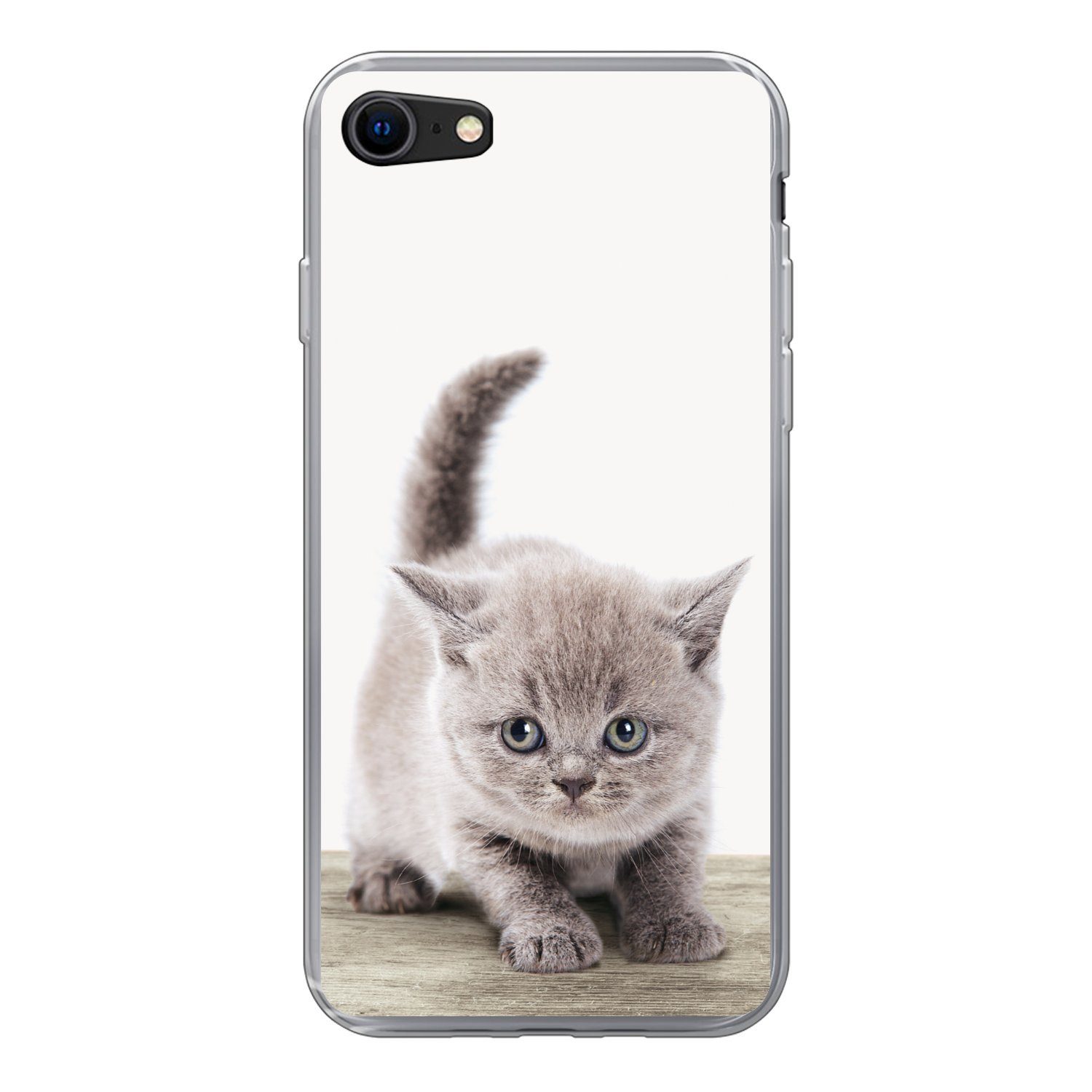MuchoWow Handyhülle für Apple iPhone 8 Kätzchen - Katze - Haustiere - Jungen - Kinder - Mä, Smartphone-Bumper, Print, Handy Schutzhülle Dünn
