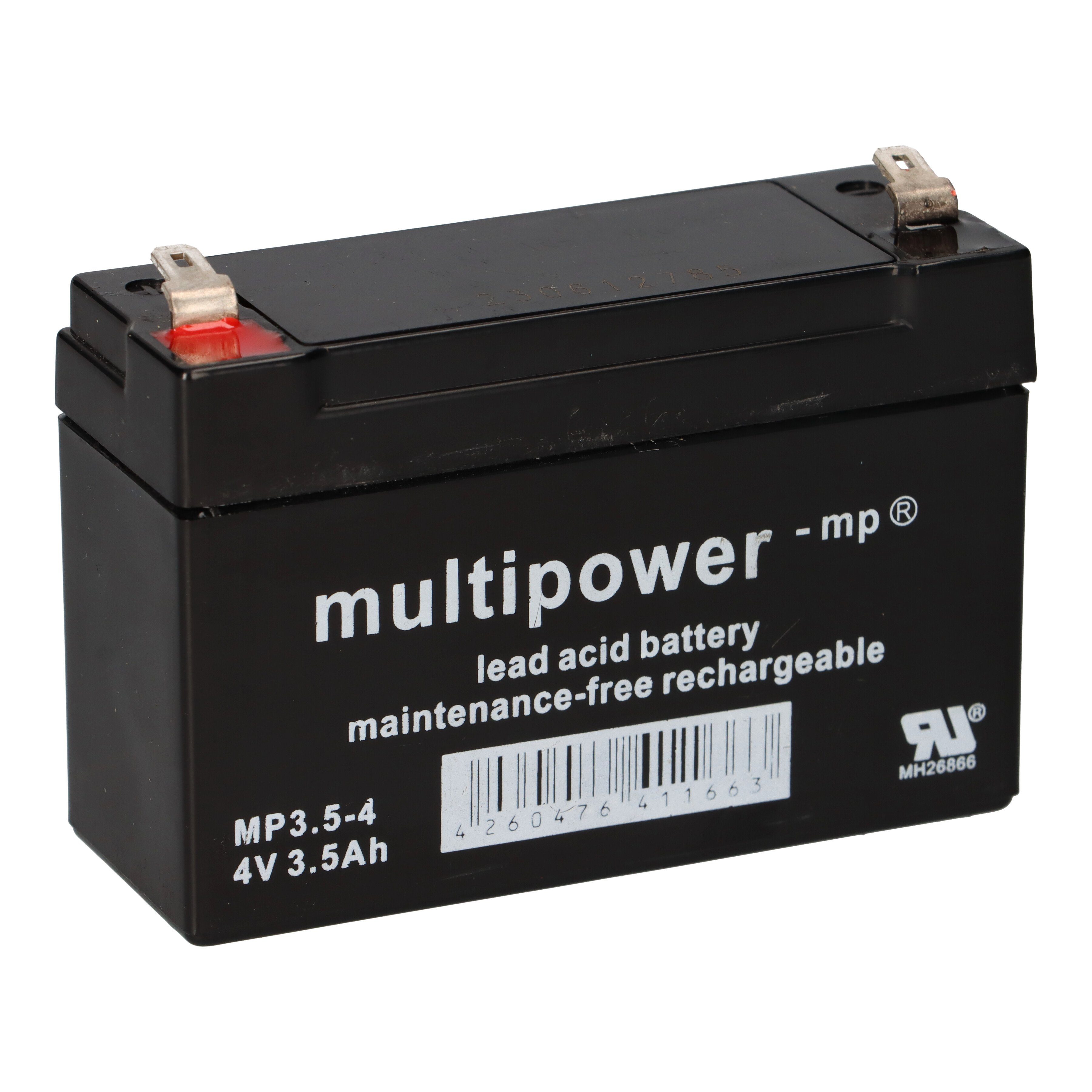 Multipower Blei-Akku MP3,5-4 Pb 4V 3,5Ah Faston 4,8mm Bleiakkus