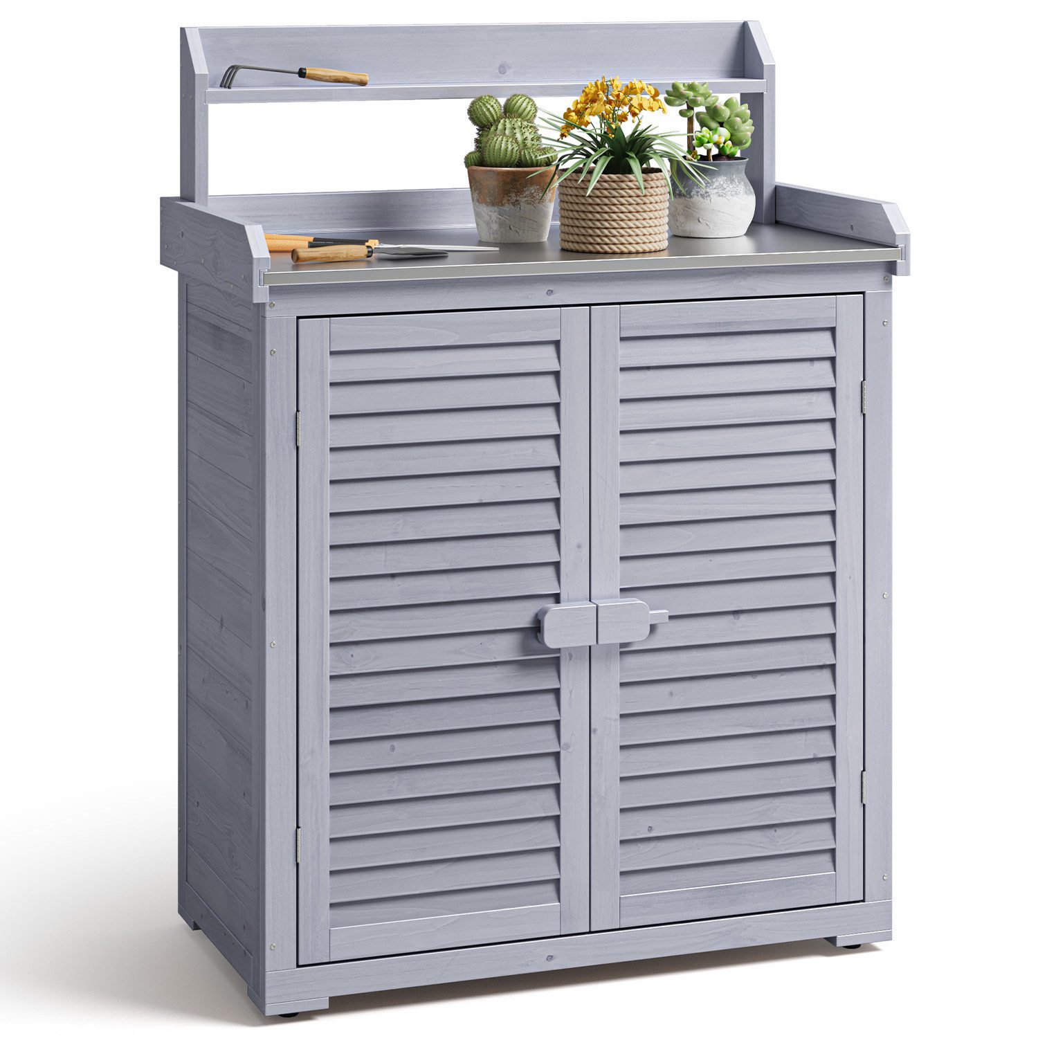 Bealife Garten-Geräteschrank Gerätehaus Geräteschrank, mit Arbeitsplatte, günstig online kaufen