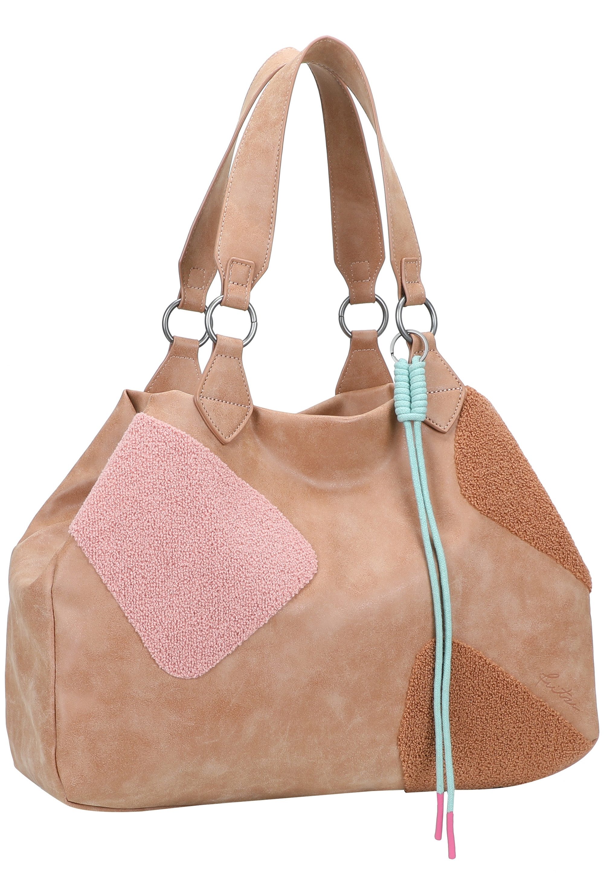 Fritzi aus Preußen Henkeltasche Izzy Medium Limited Happy, mit moderner und weicher Flockung