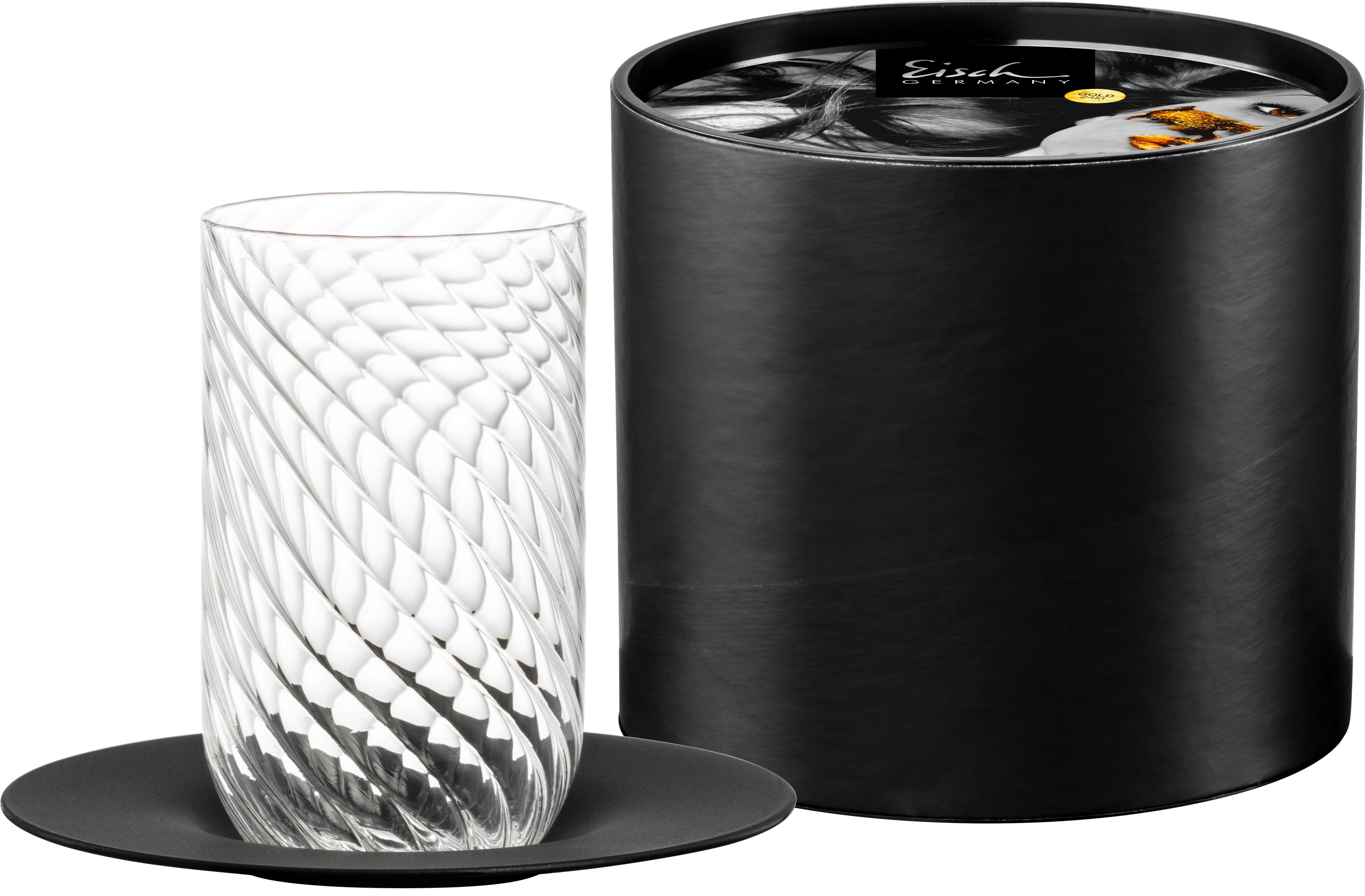 Dekomiro Kaffeeservice Eisch Twist Latte Macchiato 133/22 schwarz mit Untertasse (1-tlg), 1 Personen, Glas