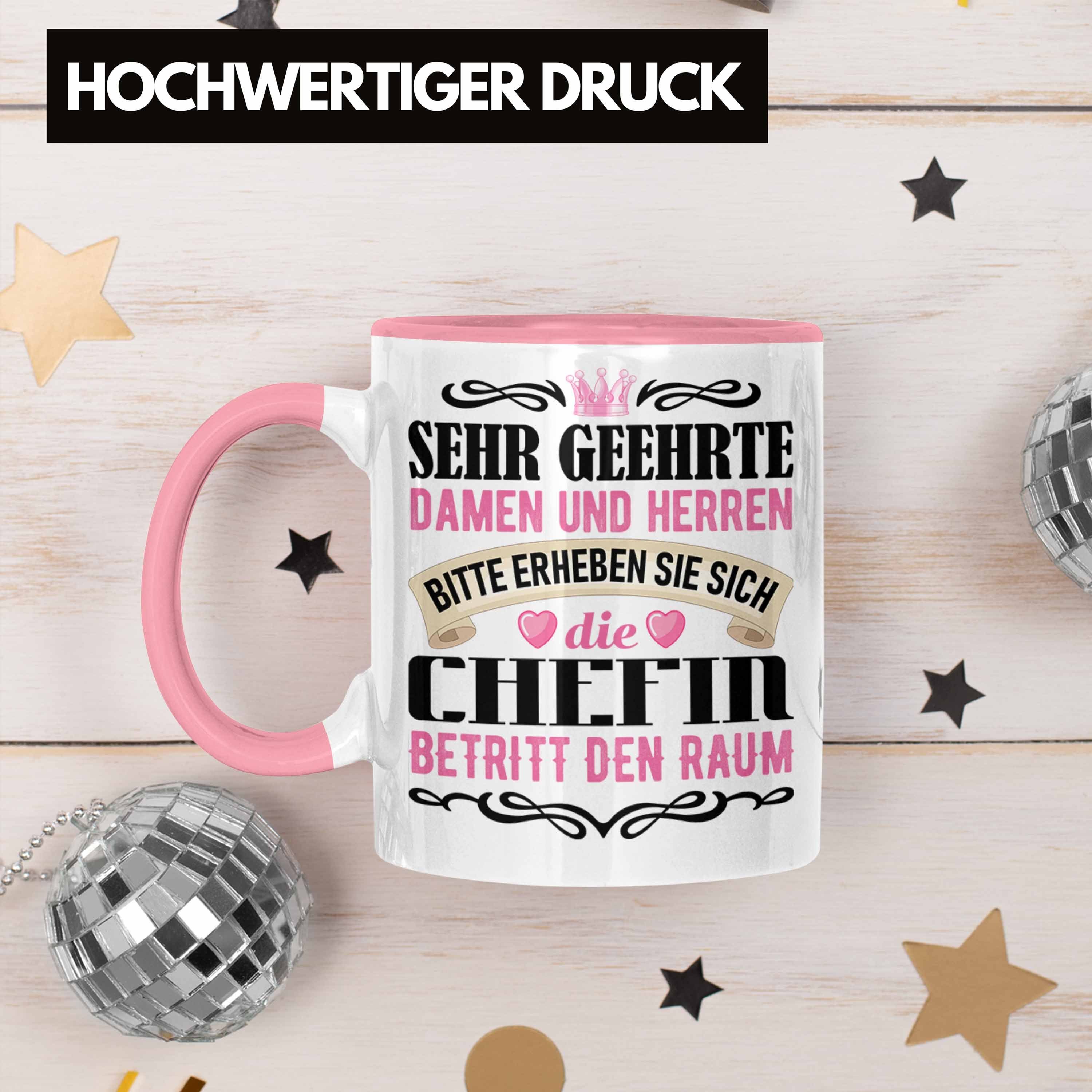 Geschenk Trendation Tasse Lustiger Beste Tasse Von Spruch Team Rosa Chefin Chefin Geschenkidee - Trendation