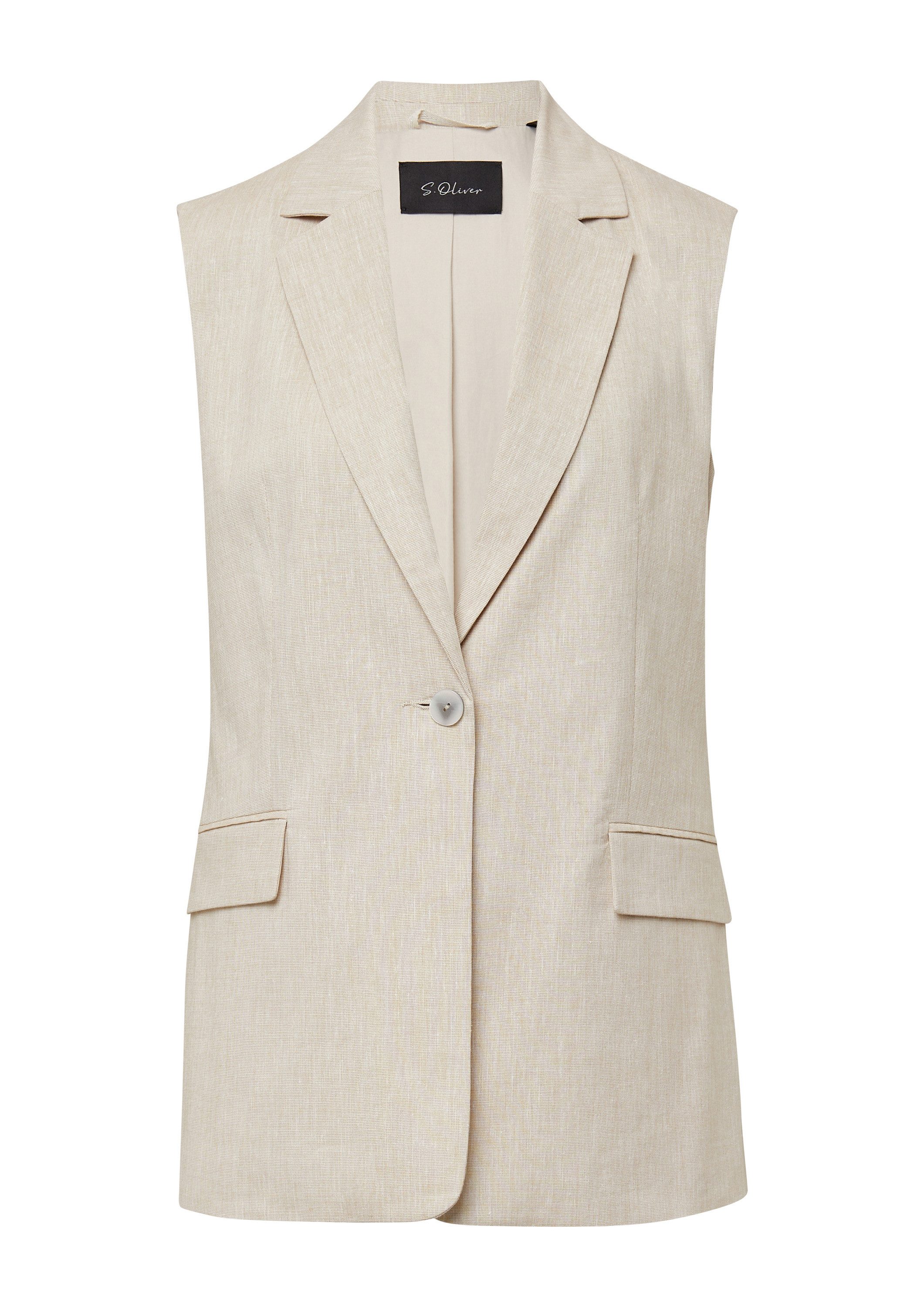 s.Oliver Funktionsweste Indoor-Weste Lange Weste im Relaxed Fit aus Leinenm günstig online kaufen