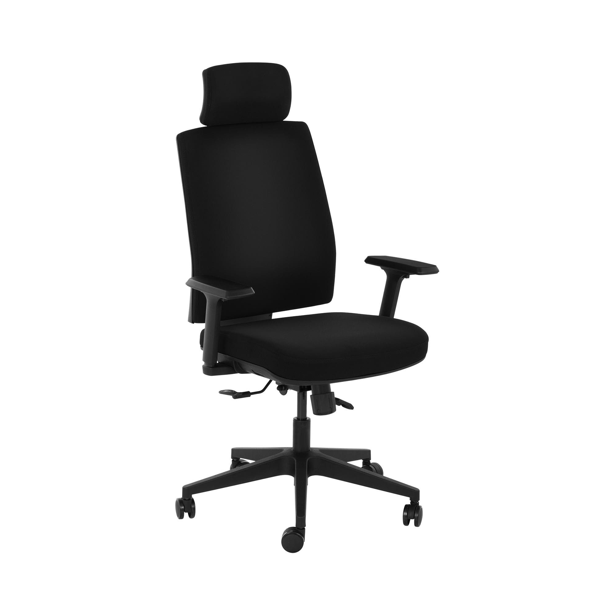 Fromm&Starck Bürostuhl ergonomisch Drehstuhl Schreibtischstuhl Chefsessel Kopfstütze schwarz, Schwarz