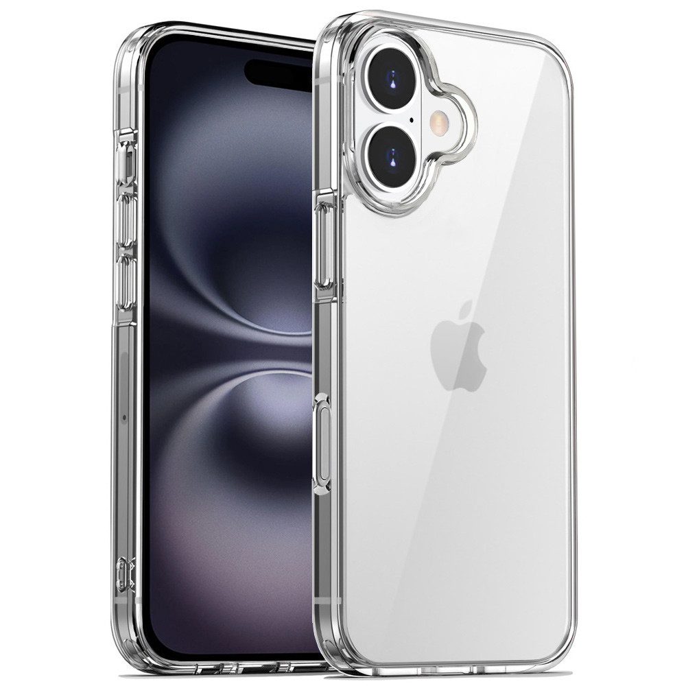 FITSU Handyhülle Transparente Hülle für Apple iPhone 16 Handyhülle 6,1 Zoll, Durchsichtige Schutzhülle für Apple iPhone 16 Hybrid Case