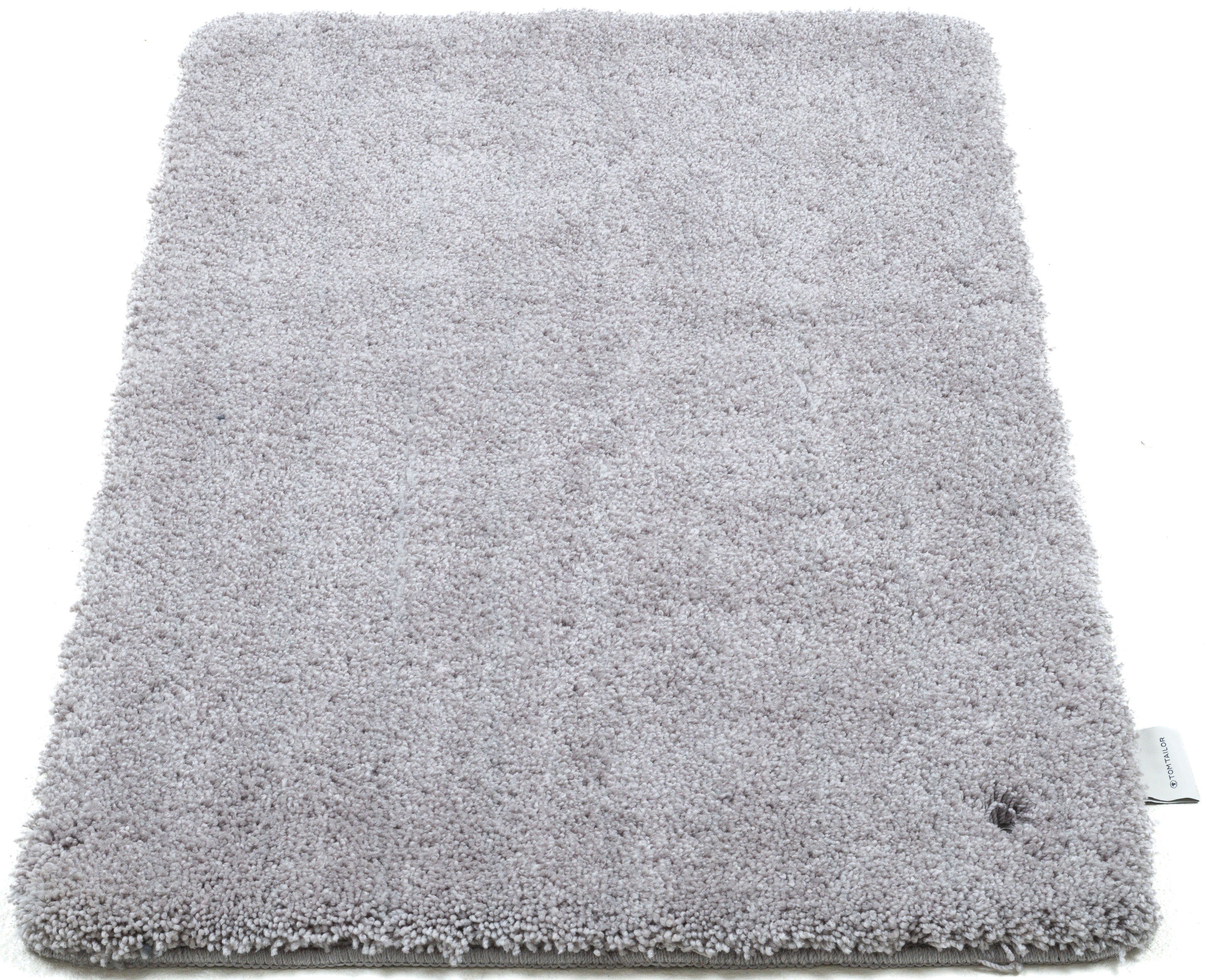 TOM TAILOR HOME Badematte Cozy Bath UNI, Höhe 27 mm, rutschhemmend beschichtet, fußbodenheizungsgeeignet, Polyester, rechteckig, Badteppich, Uni Farben, rechteckig, rund und oval erhältlich