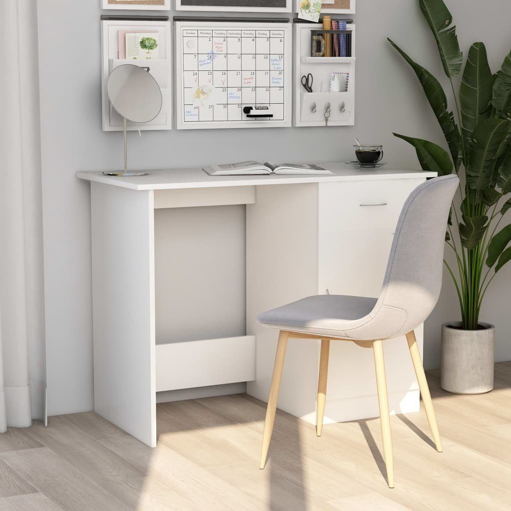 furnicato Schreibtisch Weiß 100×50×76 cm Holzwerkstoff