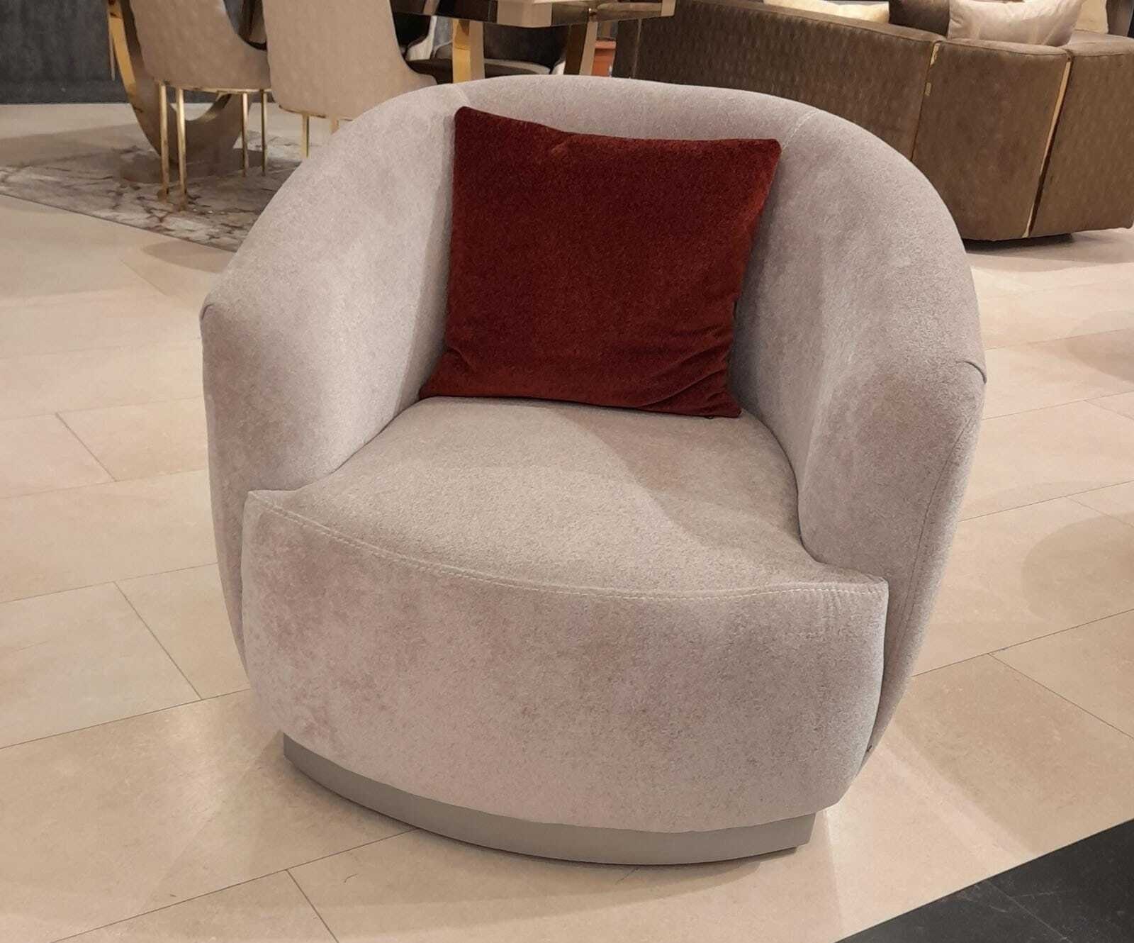 JVmoebel Sessel Einsitzer Luxus Lounge Designer Sessel Lehn Stuhl Textil Polster (1-St., 1x nur Sessel), Made in Europa