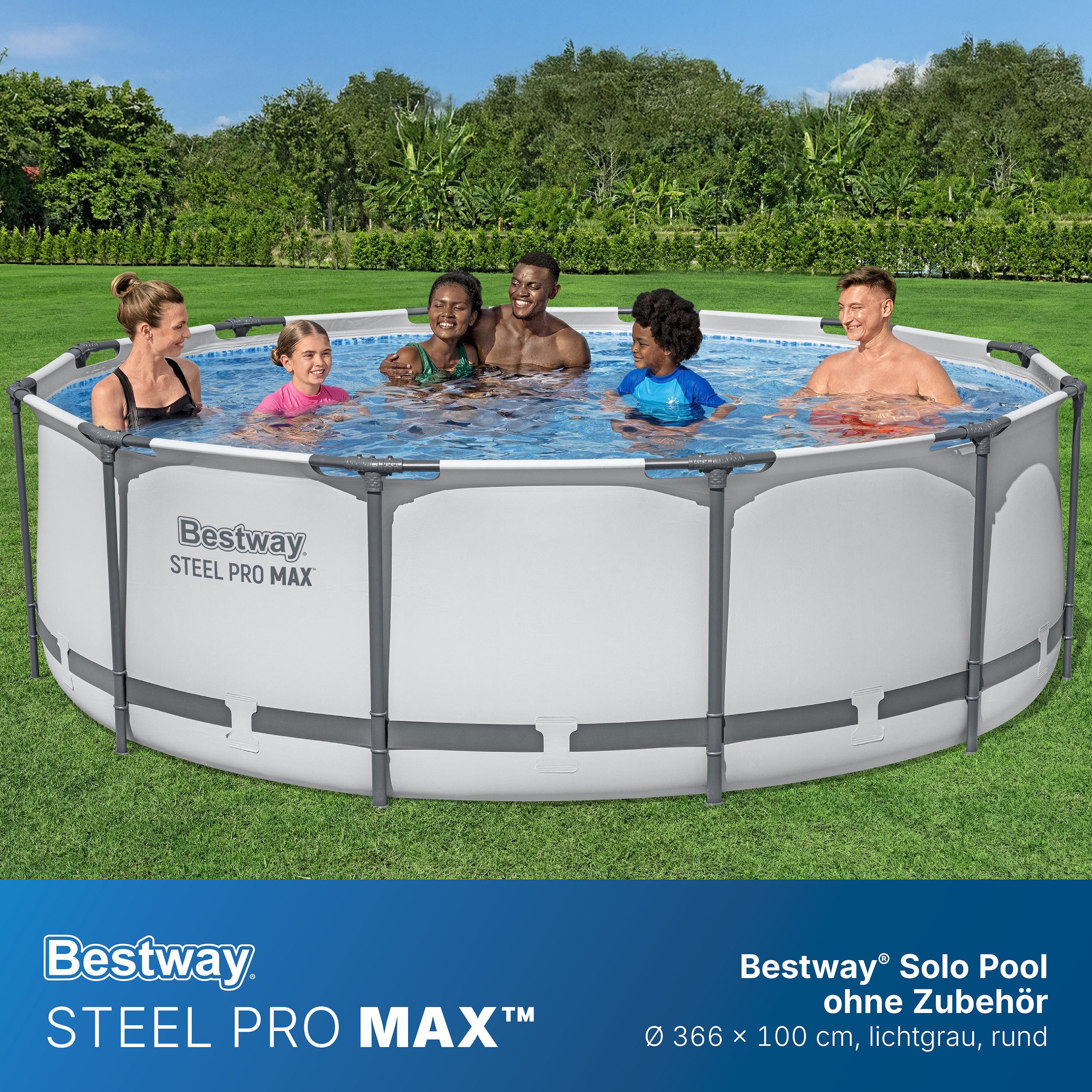 Bestway Framepool Steel Pro MAX (Packung, ohne Zubehör), Ø 366 x 100 cm