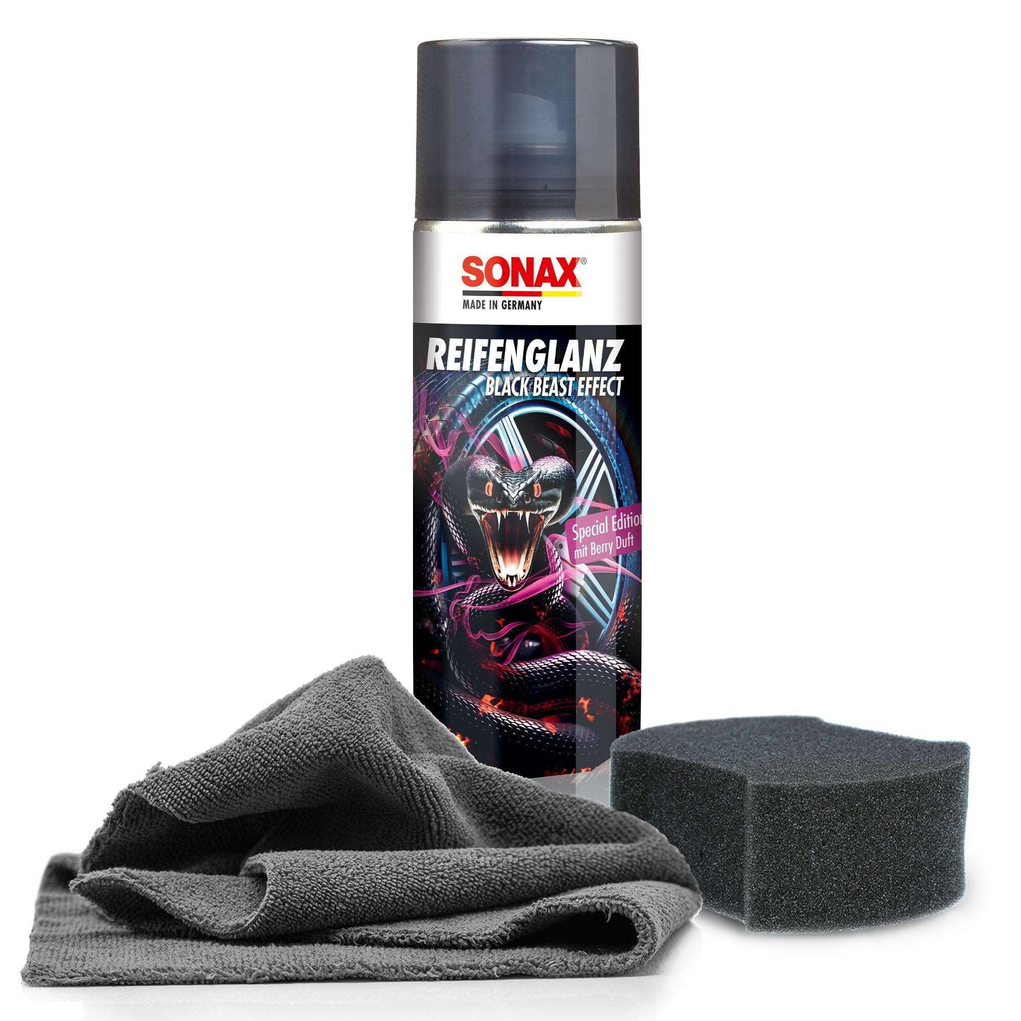Sonax Reifen Glanz Set Special Edition mit Schwamm und Tuch Reifenpflege