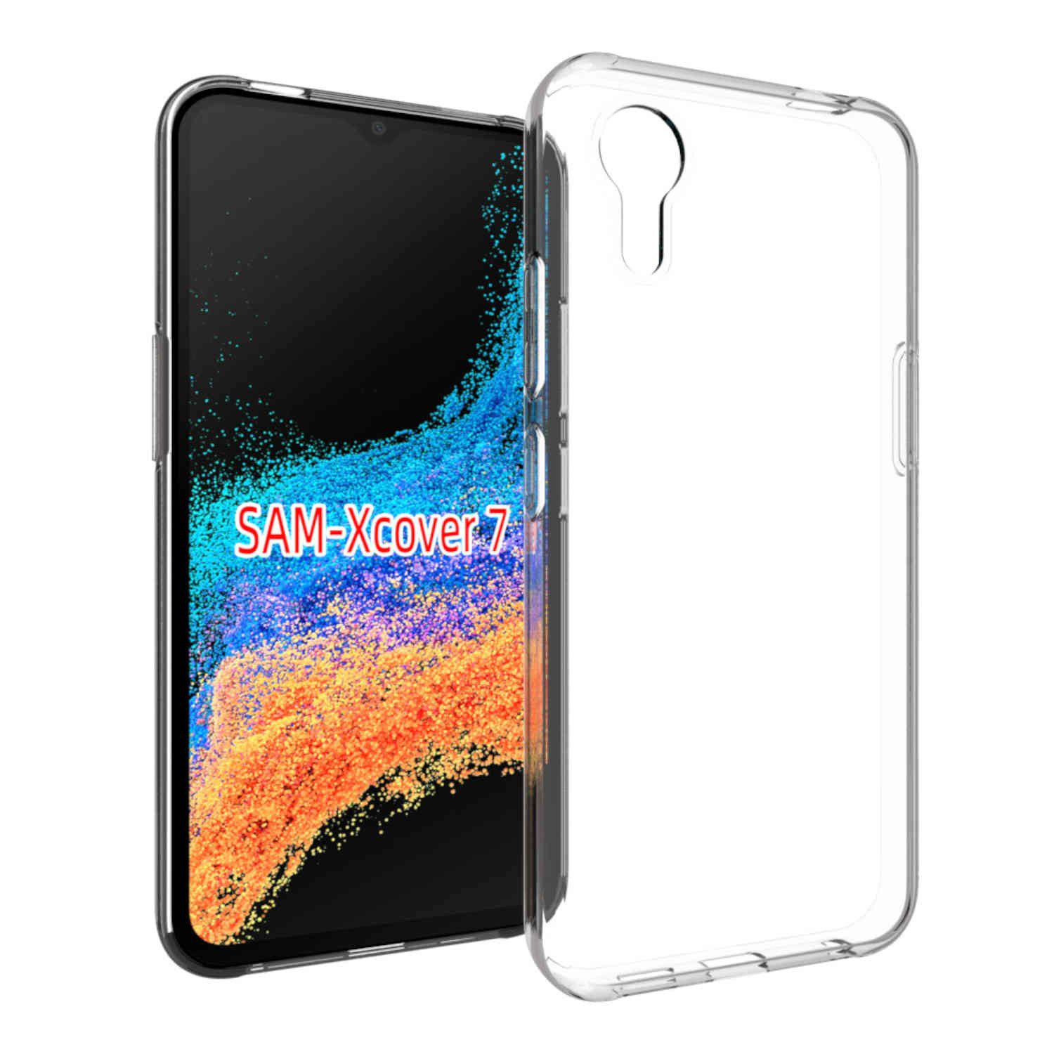Wigento Handyhülle Für Samsung Galaxy XCover 7 Silikon TPU Schutz Handy Hülle Case dünn
