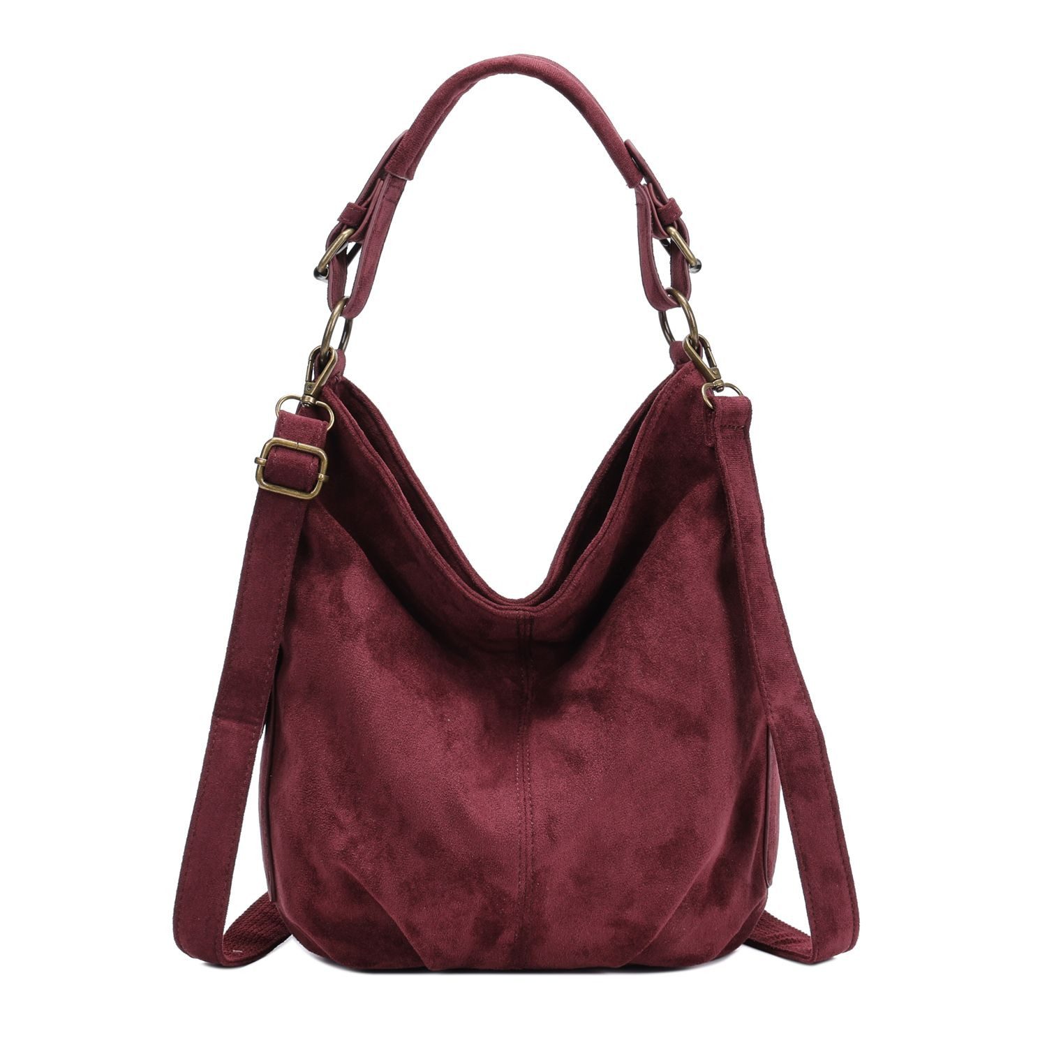 ITALYSHOP24 Schultertasche DAMEN SHOPPER Hobo Bag Umhängetasche Handtasche City Bag Cross-Over (Spar-Set: Henkel Tasche mit Schultergurt, Workbag Leder Optik, 2-tlg., mit Henkel und Schultergurt), Damentasche Freizeit Abend Leder Optik Henkeltasche Reise Crossbody