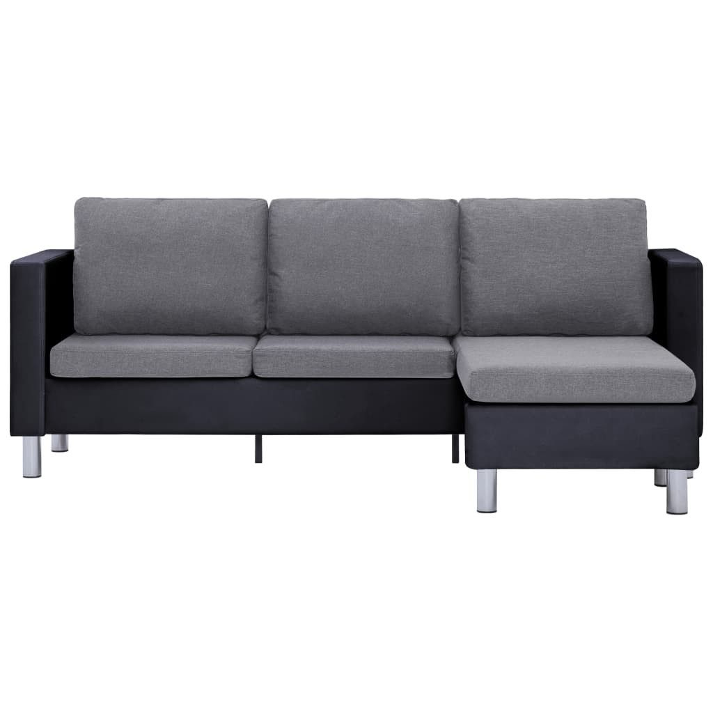 vidaXL Sofa 3-Sitzer-Sofa mit Kissen Schwarz günstig online kaufen