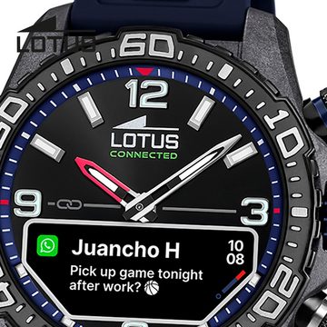 Lotus Multifunktionsuhr Lotus Herrenuhr Kunststoff Blau Lotus, (Multifunktionsuhr), Herren Armbanduhr rund, groß (ca. 45mm), Kohlefaser, Sport, Fashion