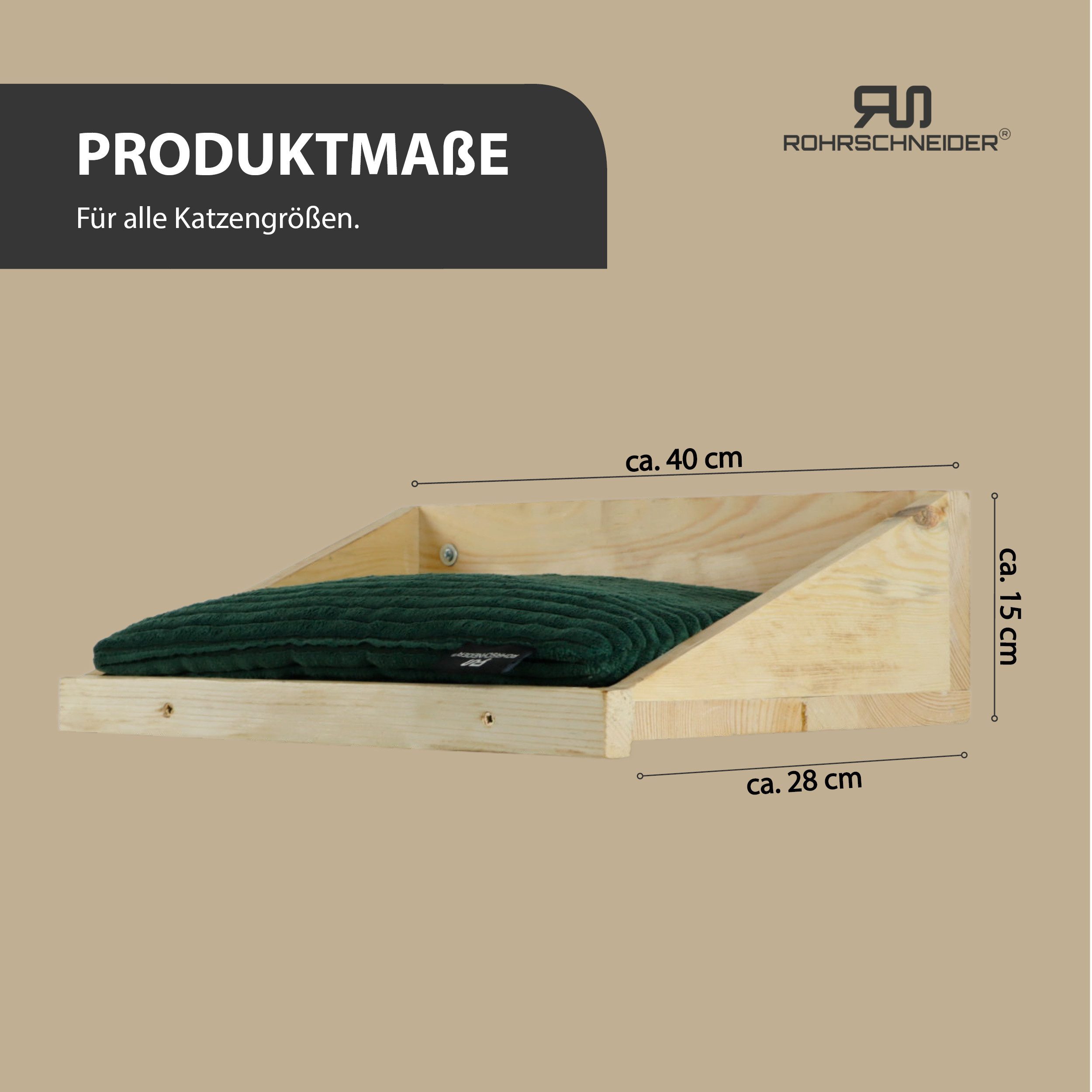 Rohrschneider Katzen-Kletterwand Kletterwand Katzen, Wandelement mit Katzenbett und 2 x Katzentreppe