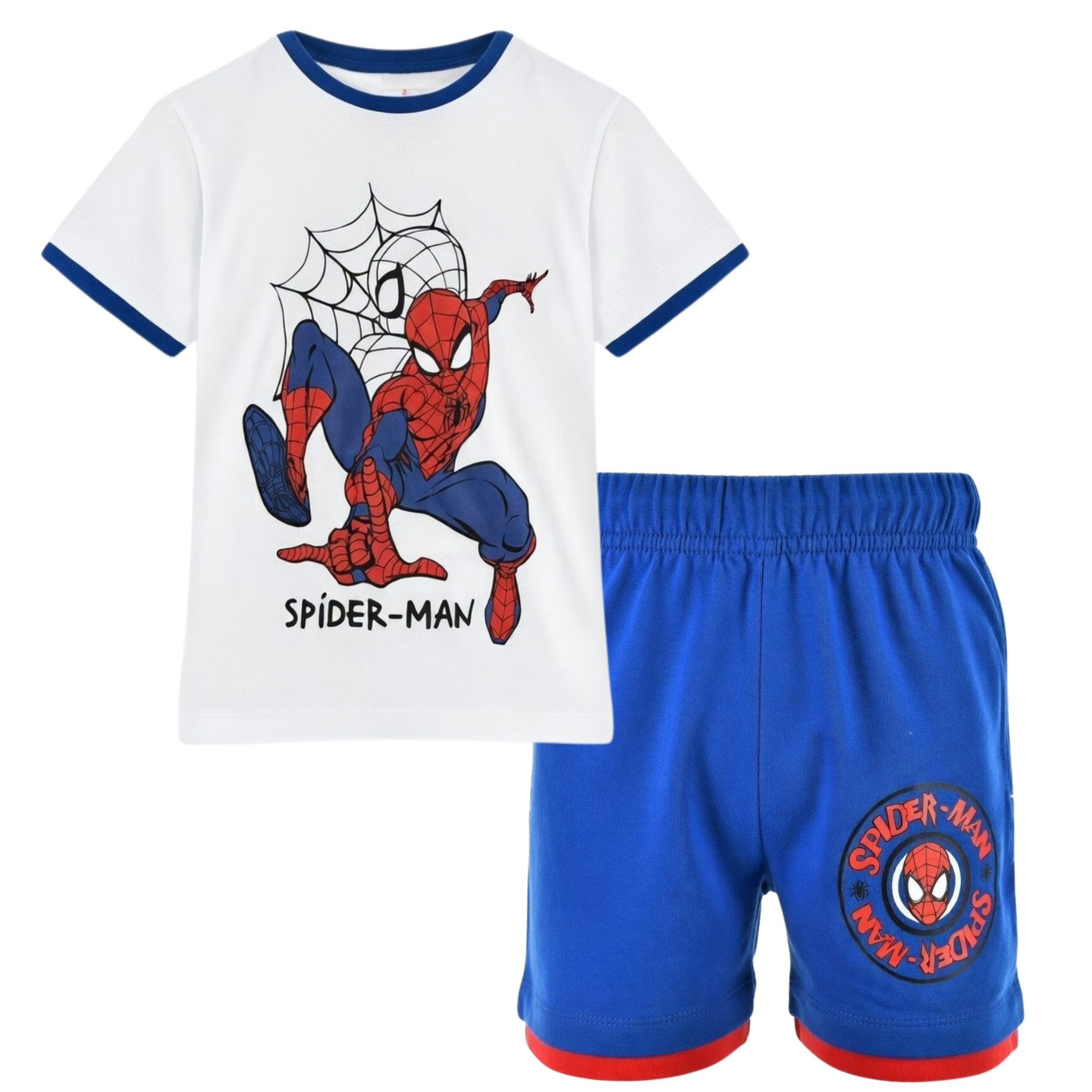 Spiderman T-Shirt & Shorts Spider-Man Jungen Set, T-Shirt kurze Hose, 100% Baumwolle, Sport Set